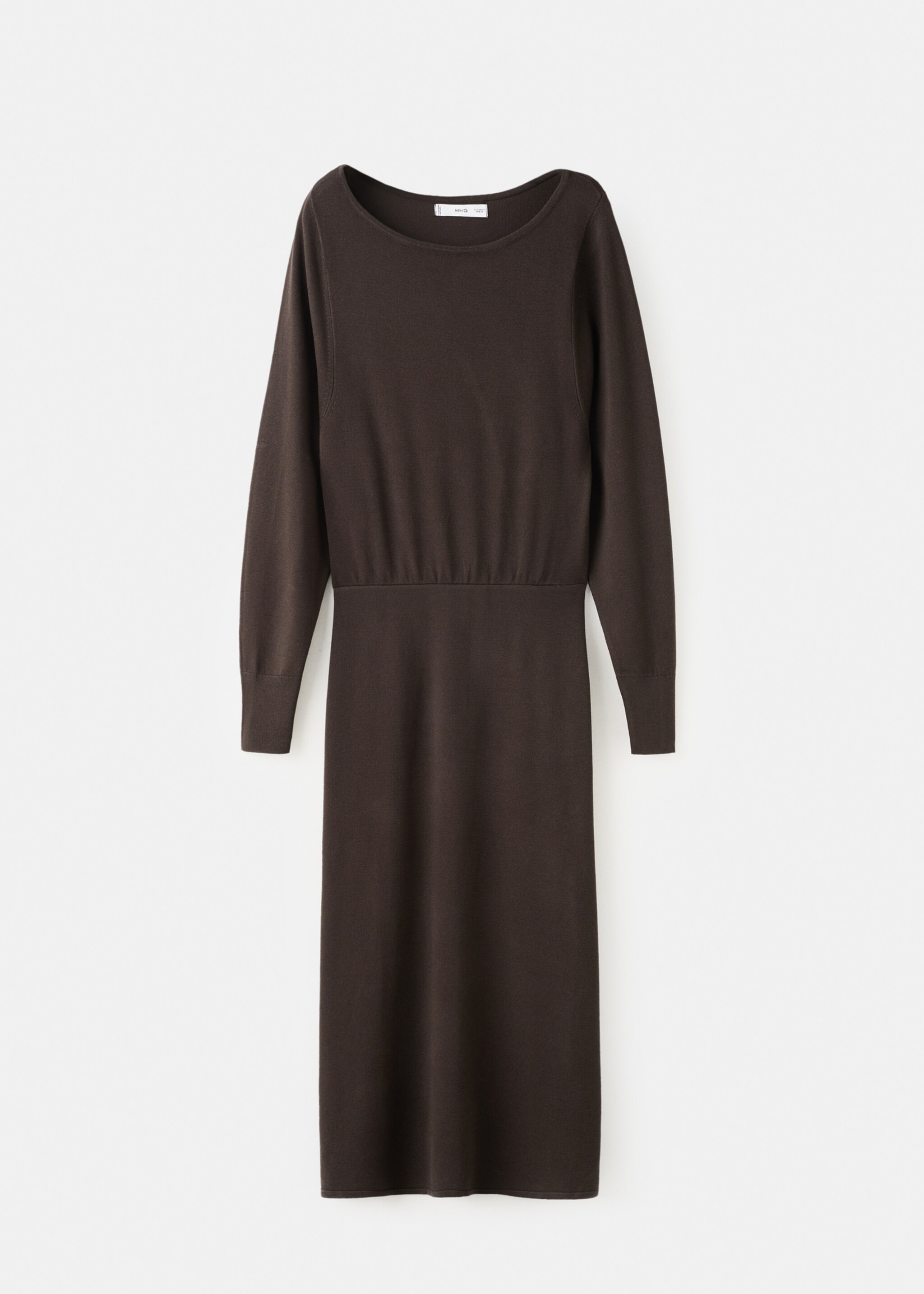 فستان محبوك ناعم بقصة إيفازيه - منتج دون نموذج, شوكولاتة. Ref: 27074083-00.