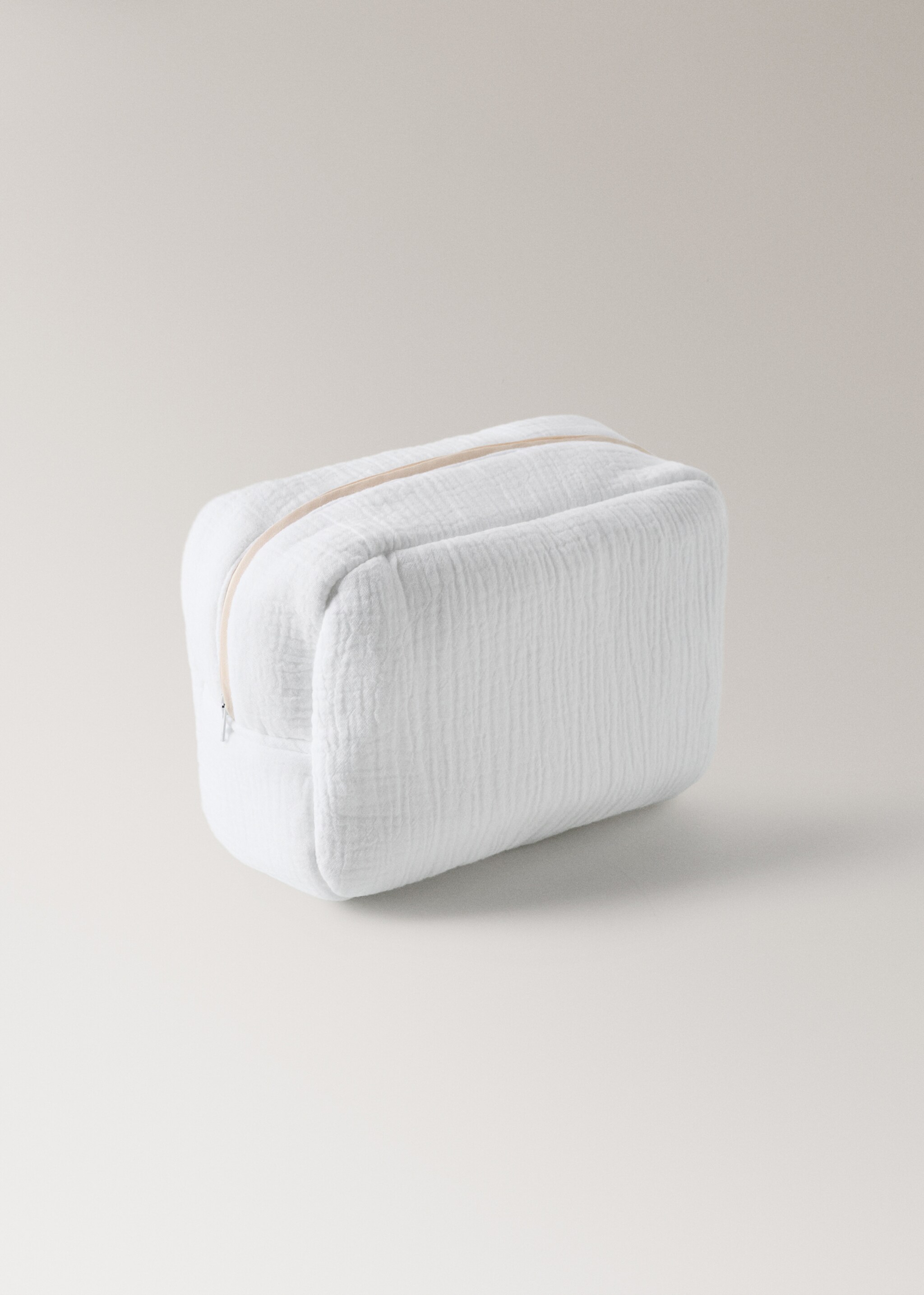 Children’s cotton gauze toiletry bag - Details of the article 1, White. Ref: 27074086-00.