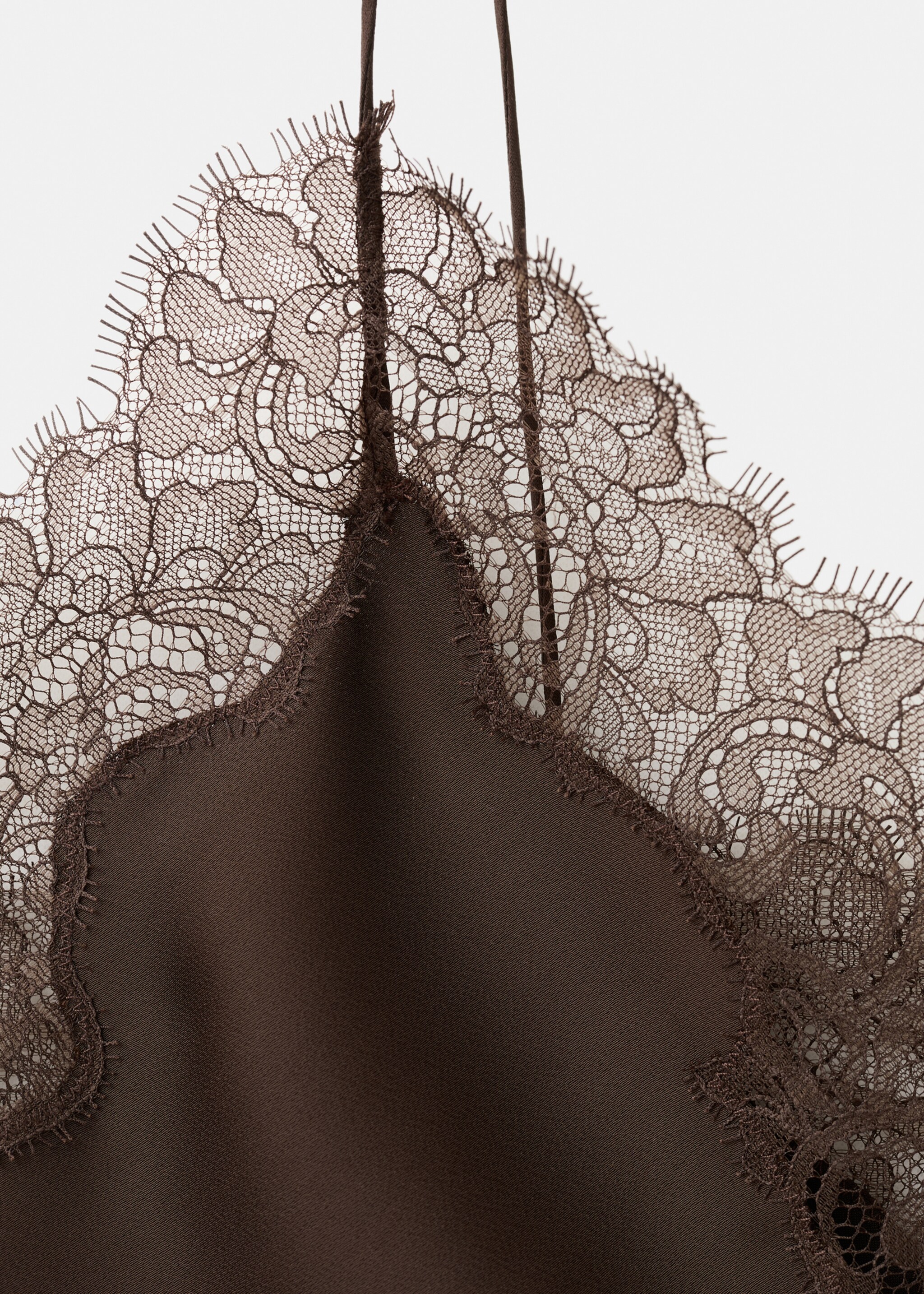 Top de llenceria punta - Detall de l'article 8, Marró. Ref: 27074089-00.