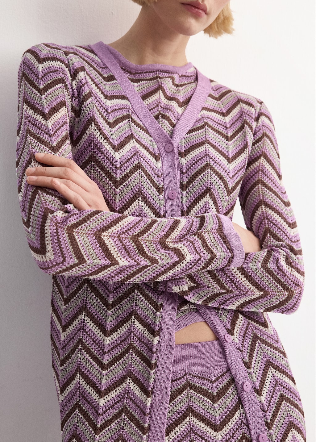 Knit long cardigan - image 4