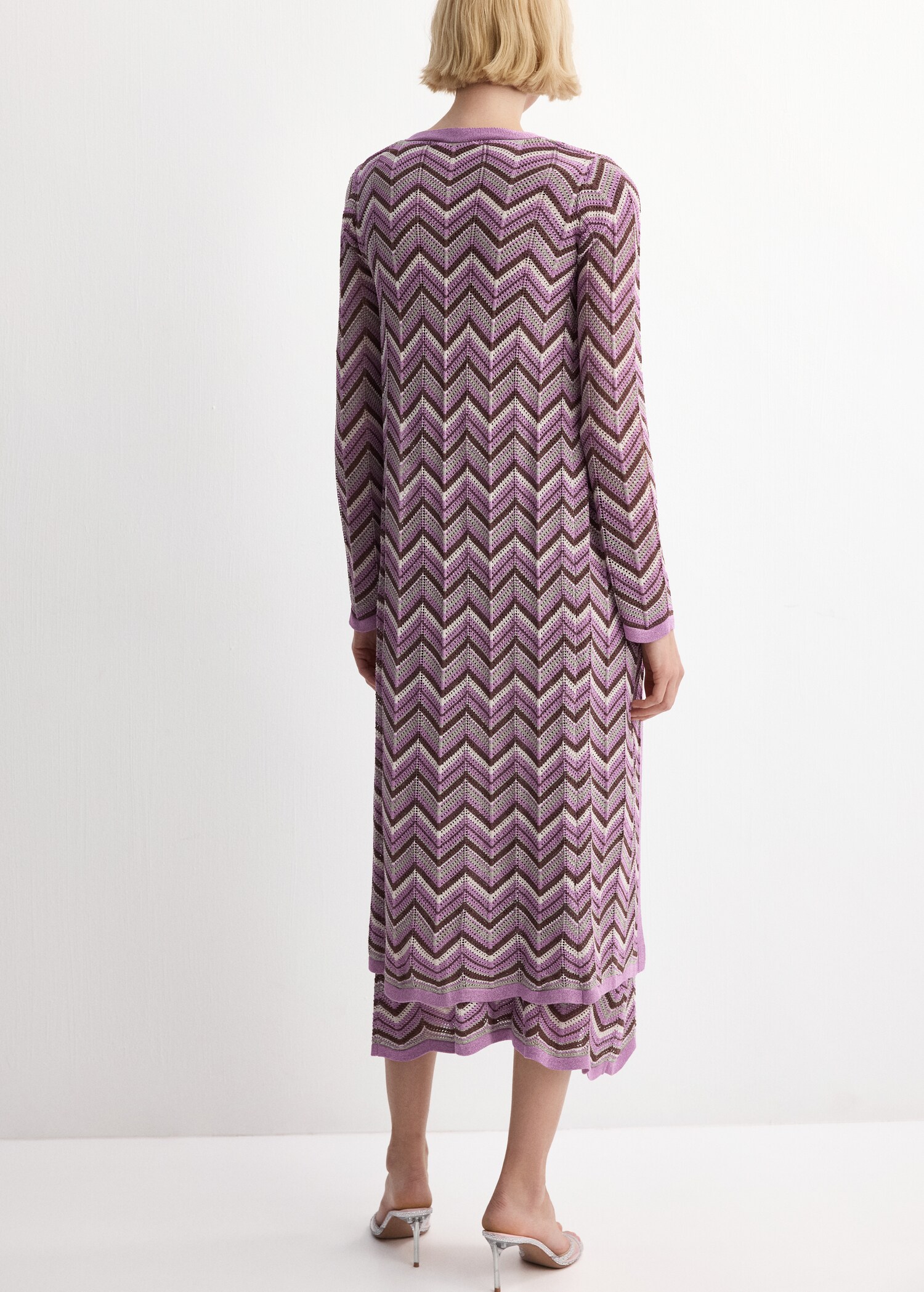 Knit long cardigan - Reverse of the article