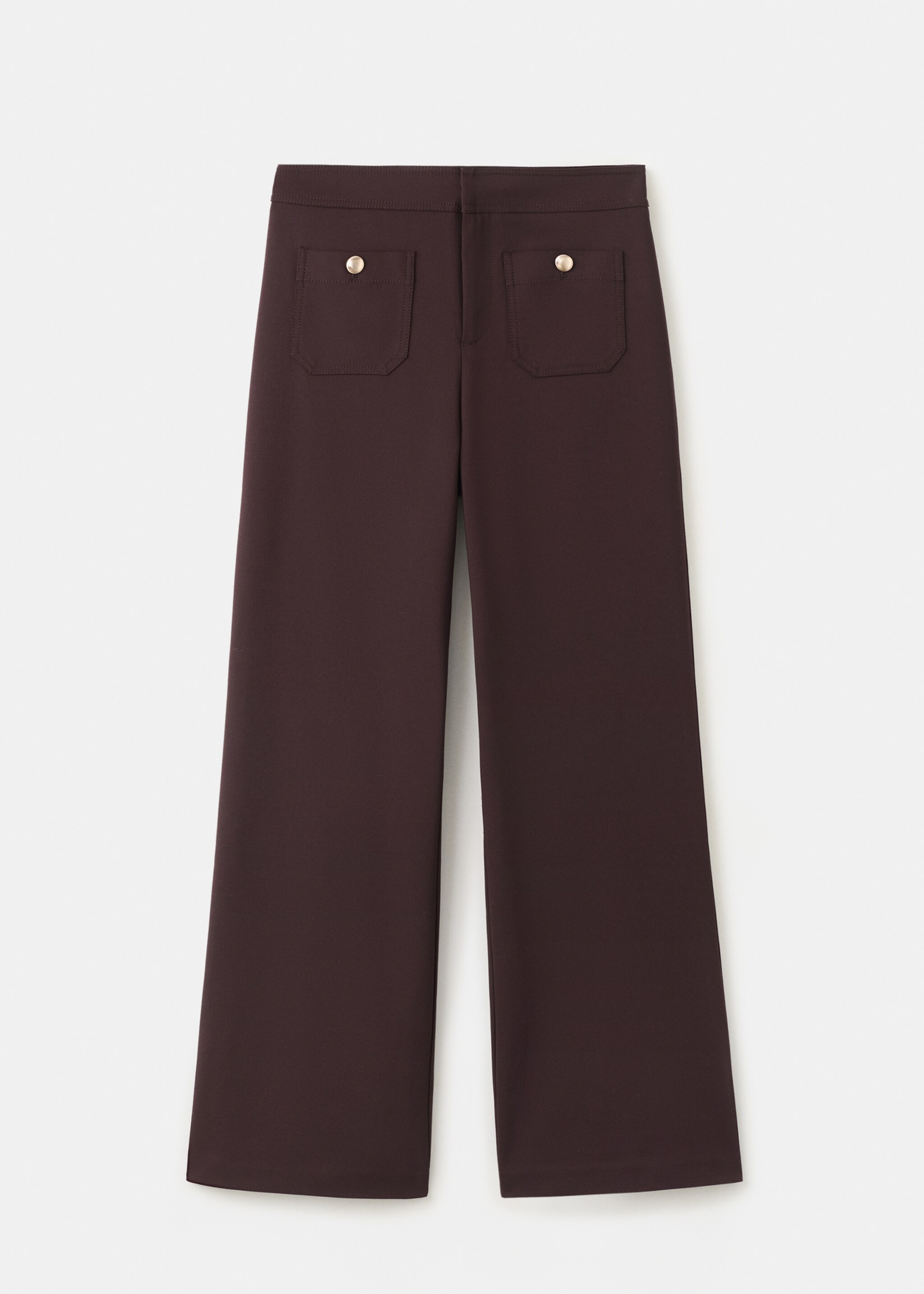 Pantalon droit boutons bijou - Article sans modèle, Lie de vin. Ref: 27074094-00.