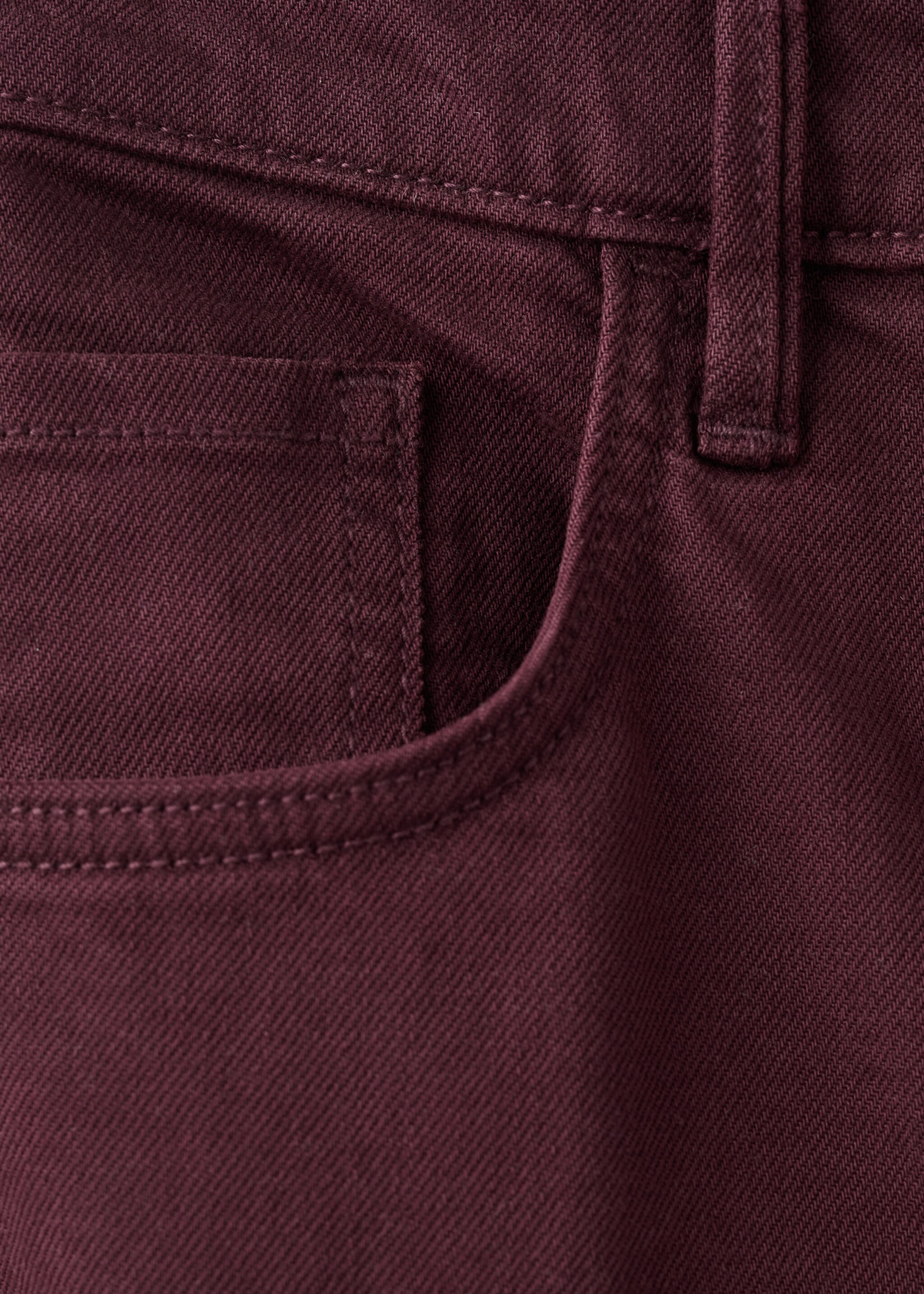High-waisted wide leg jeans - Details of the article 0, Wine. Ref: 27074096-00.