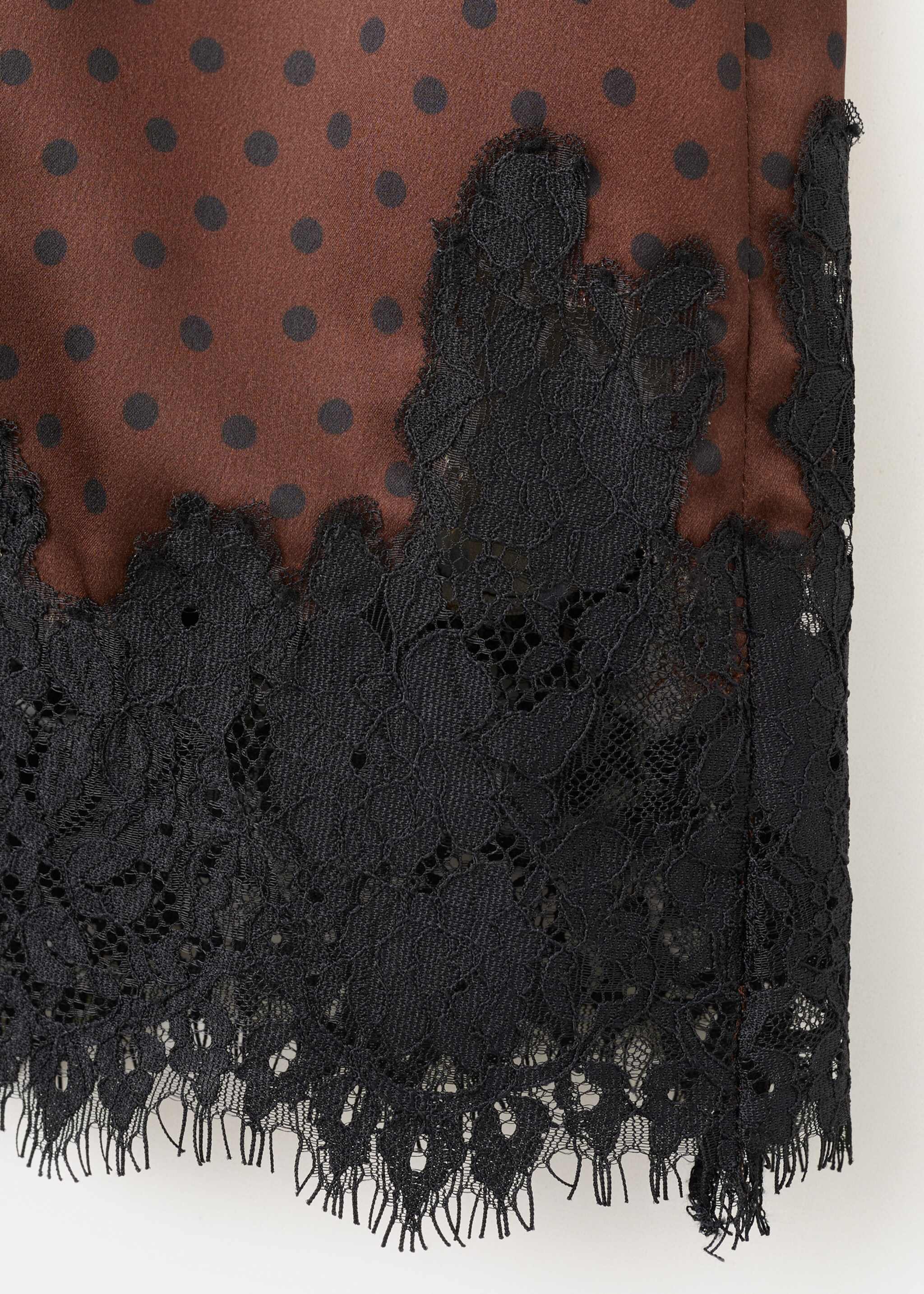 Jupe lingerie à pois - Détail de l'article 8, Marron. Ref: 27074098-00.