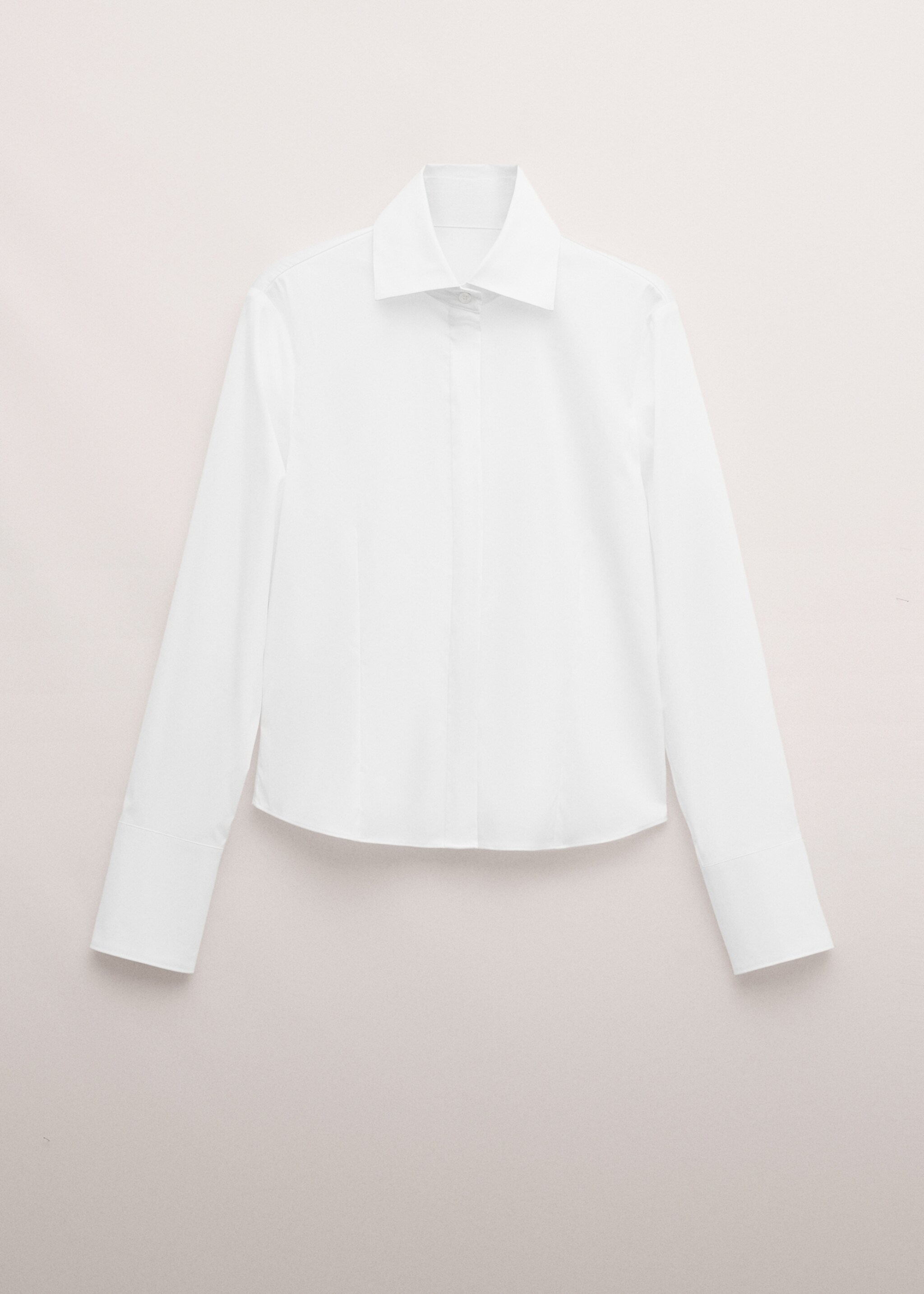 Fitted shirt with hidden closure - Article without model, White. Ref: 27074100-00.