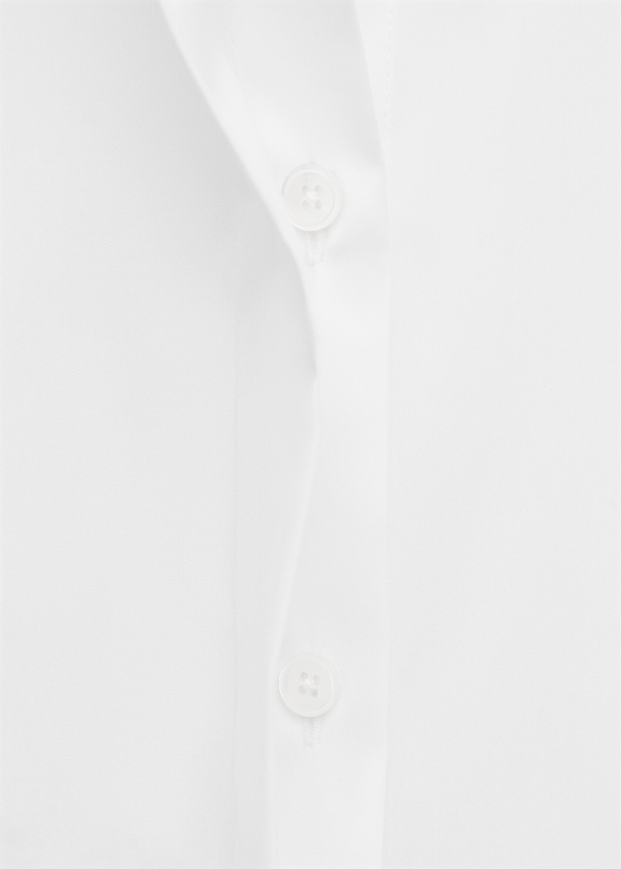 Fitted shirt with hidden closure - Details of the article 0, White. Ref: 27074100-00.