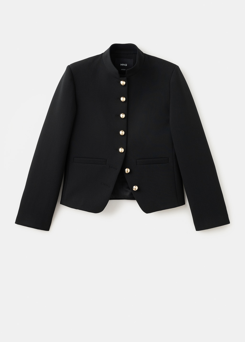 Jacket with jewel-button strip collar - image 2