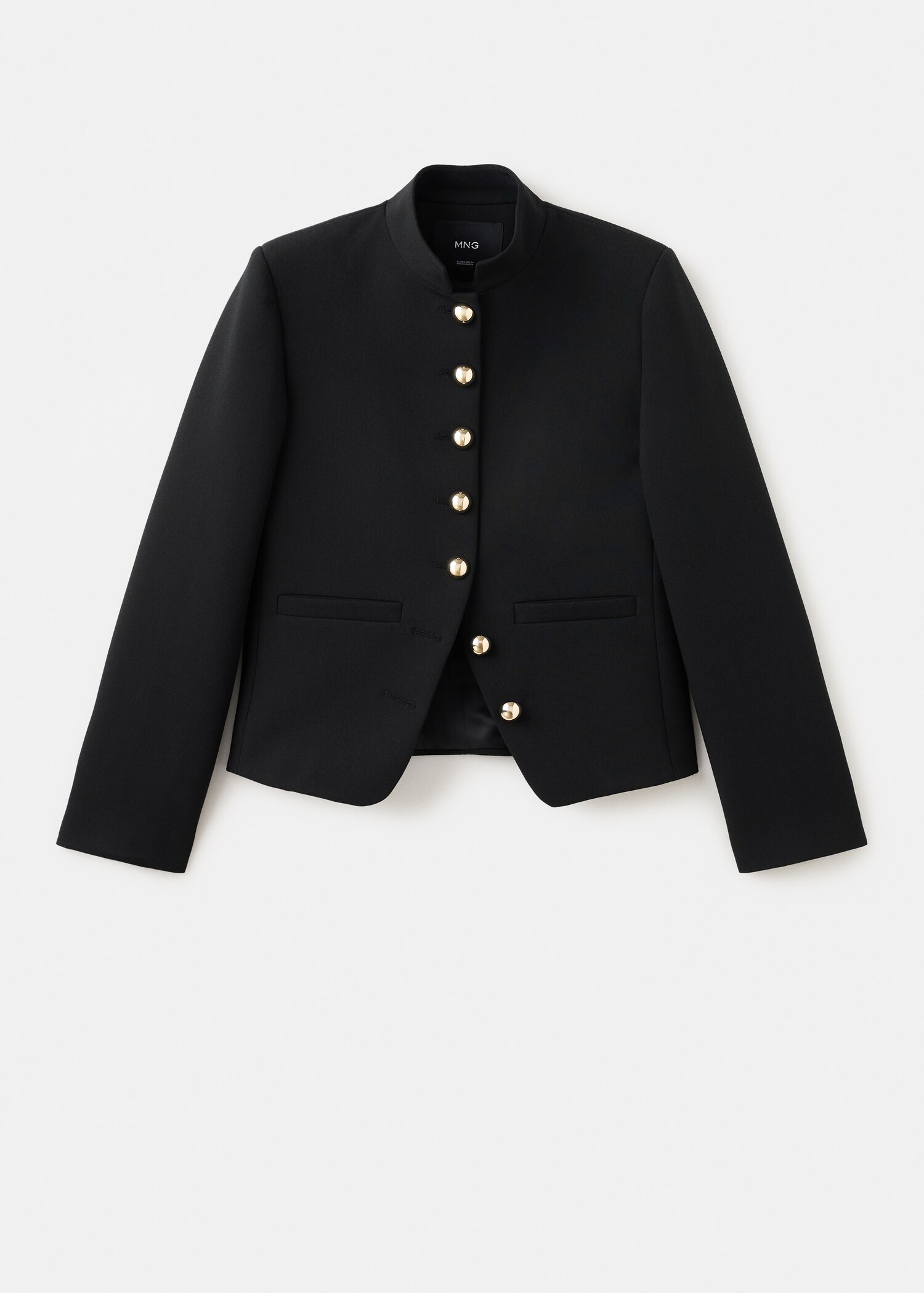 Jacket with jewel-button strip collar - Article without model