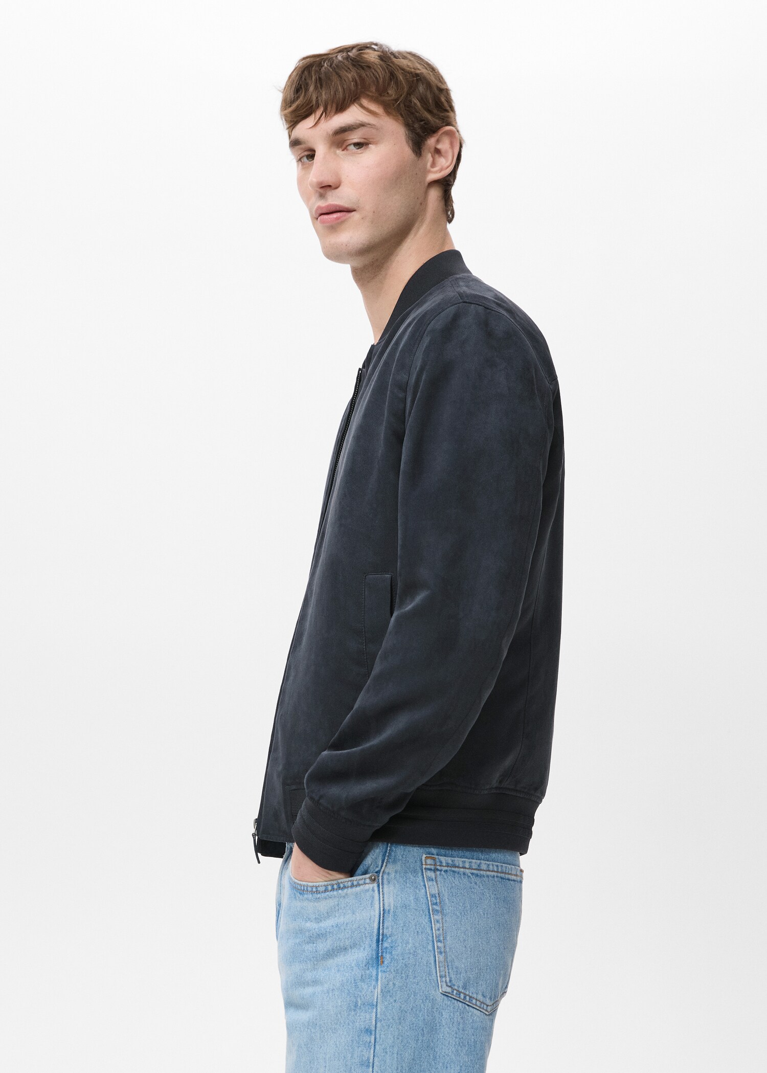 سترة بومبر بتأثير الجلد المدبوغ - تفاصيل المنتج 2