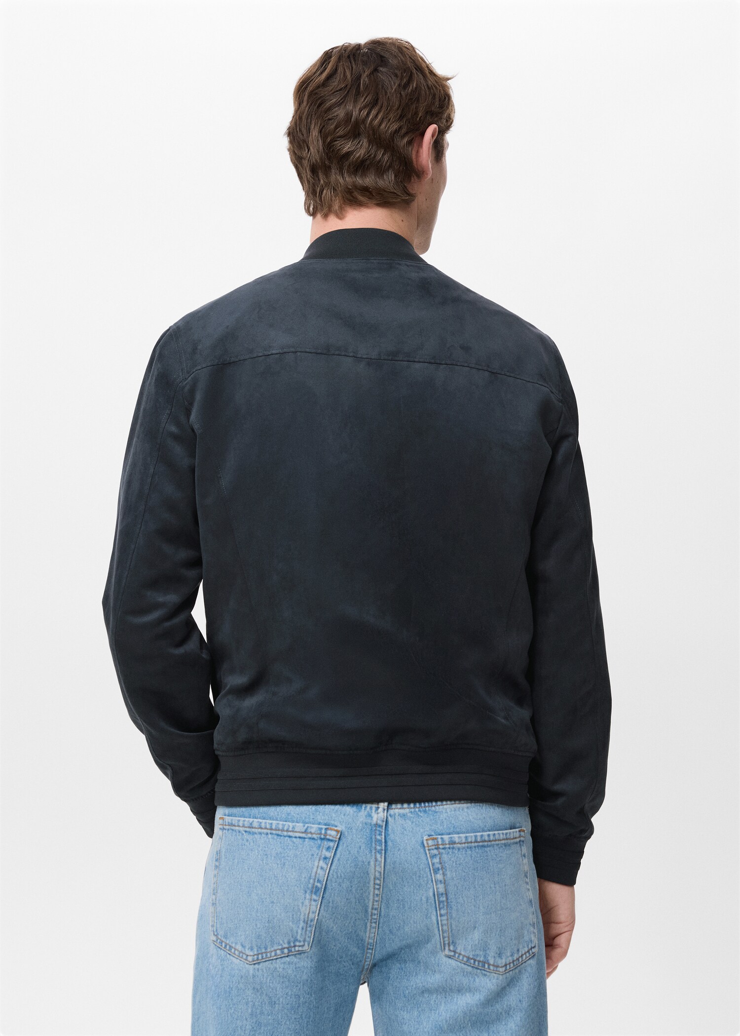 سترة بومبر بتأثير الجلد المدبوغ - الجهة الخلفية للمنتج