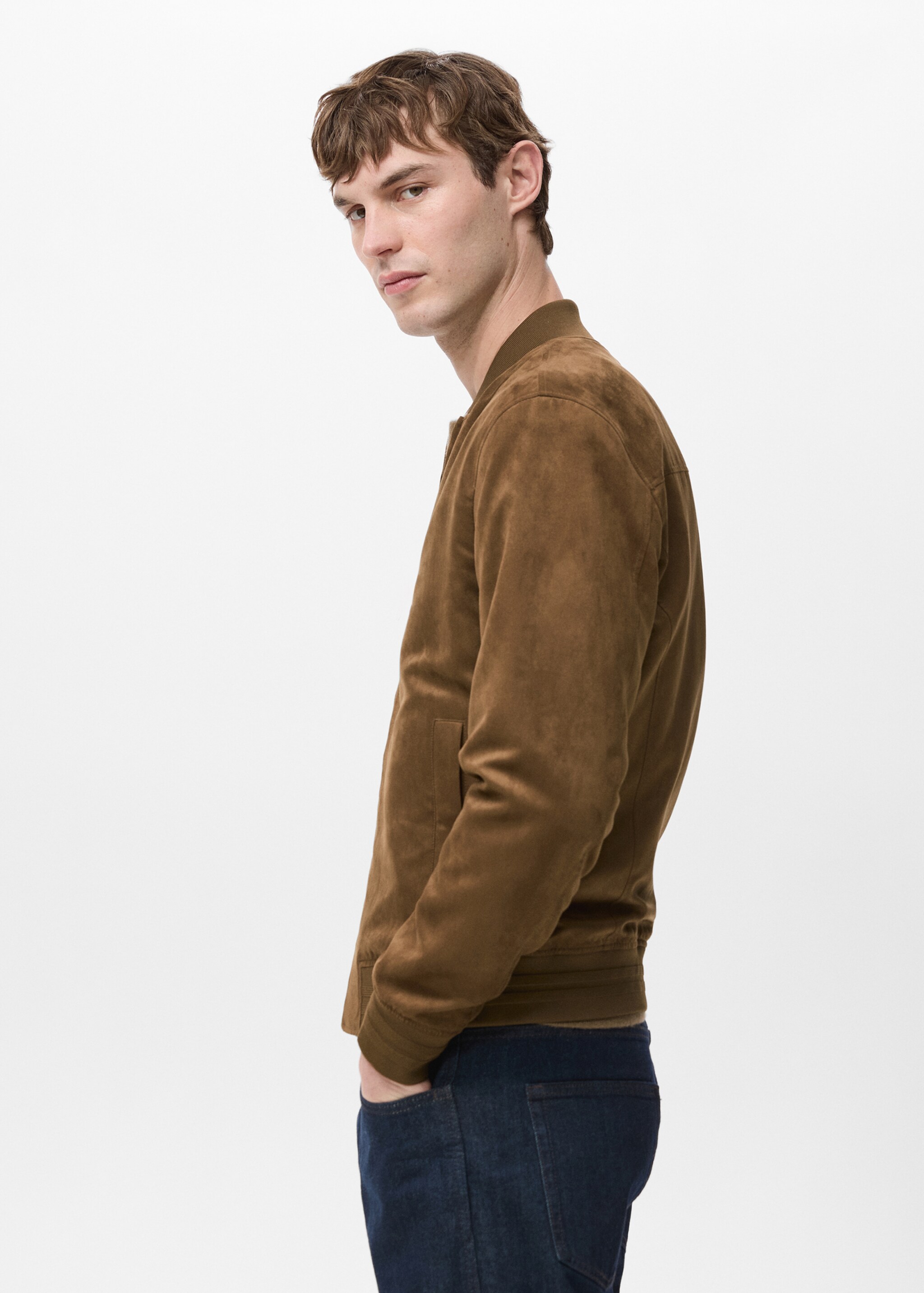 سترة بومبر بتأثير الجلد المدبوغ - تفاصيل المنتج 2, كونياك. Ref: 27074404-00.