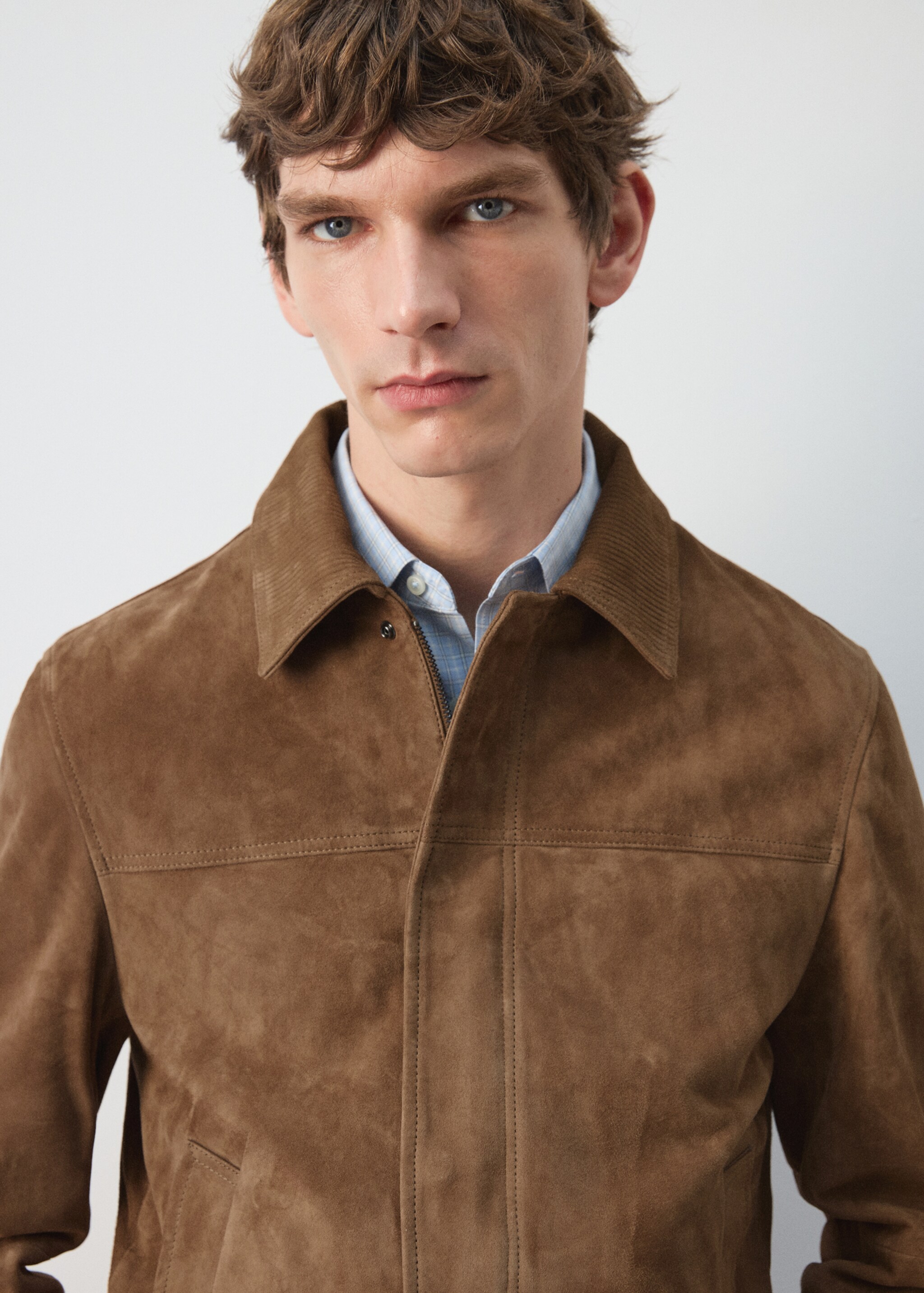 100% leather jacket with pockets - Details of the article 1, Cognac. Ref: 27074406-00.