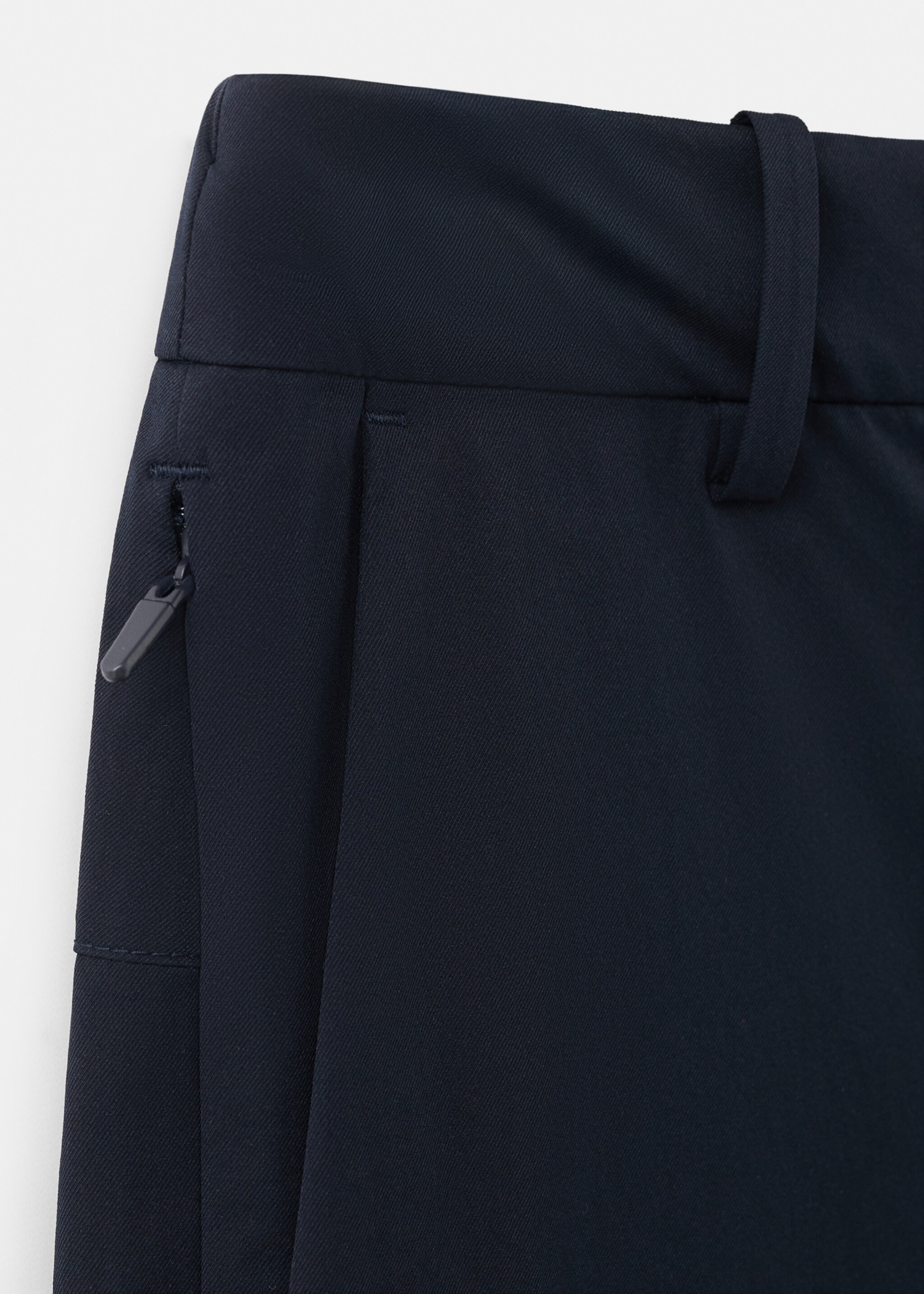 Slim-fit water-repellent trousers - Details of the article 8, Navy. Ref: 27074407-00.