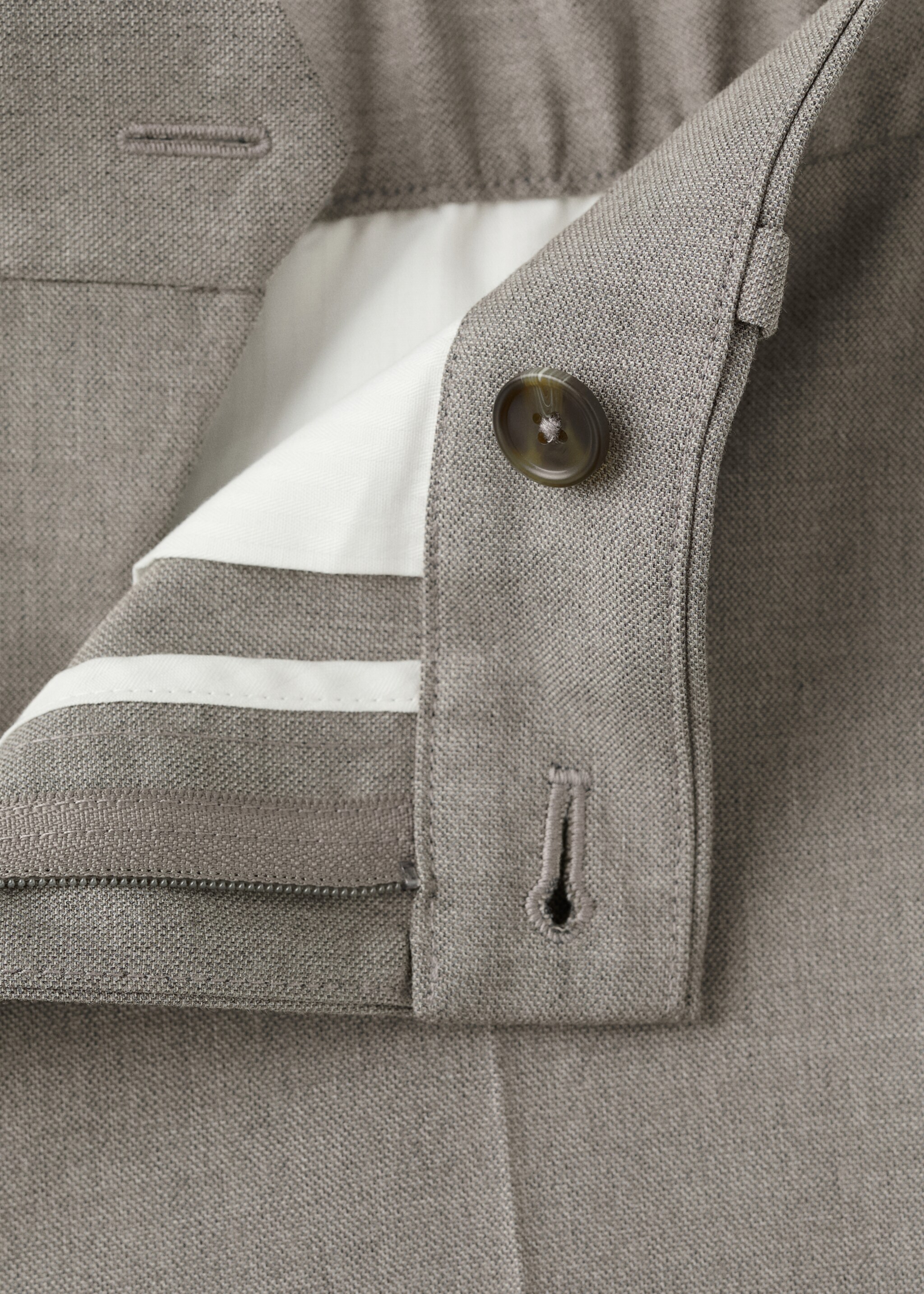 Slim-fit trousers with elastic waist - Details of the article 0, Beige. Ref: 27074408-00.