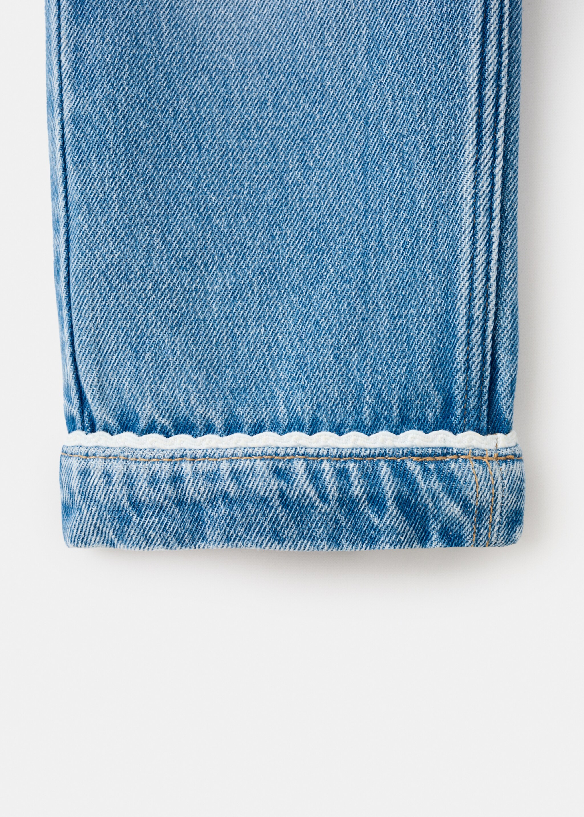 Straight jeans with turn-up - Details of the article 0, Medium Blue. Ref: 27074413-00.