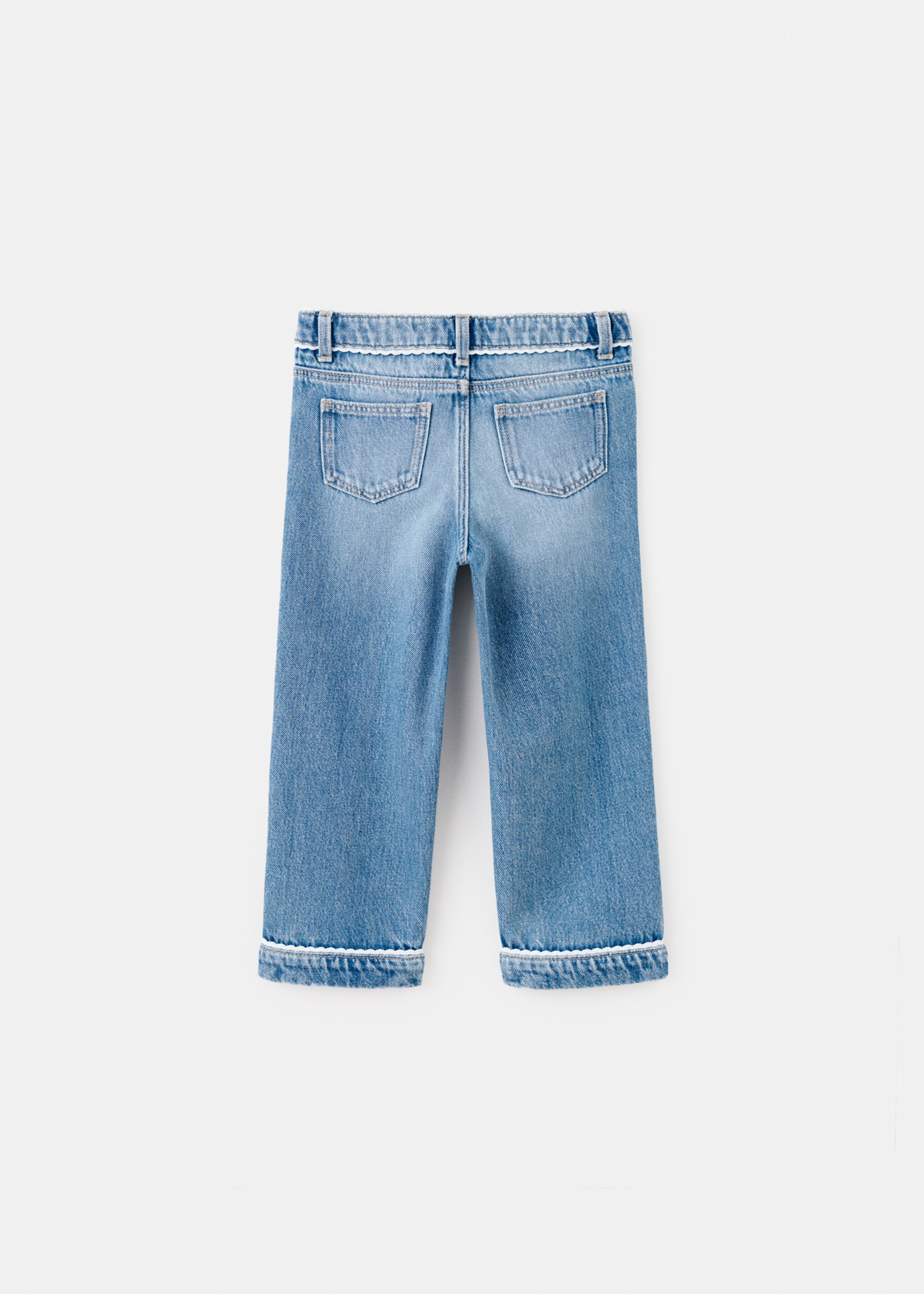 Straight jeans with turn-up - Reverse of the article, Medium Blue. Ref: 27074413-00.