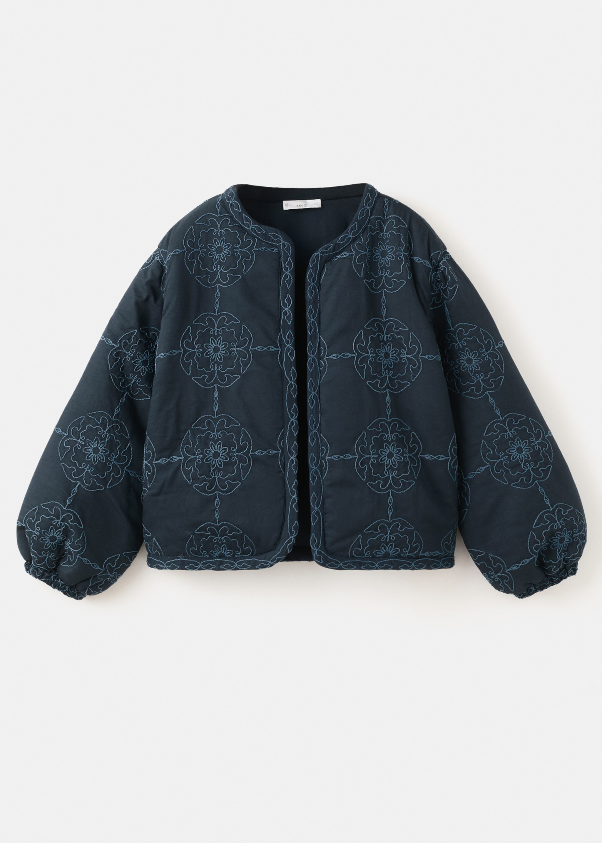 Quilted jacket with embroidered details - Article without model, Navy. Ref: 27074416-00.