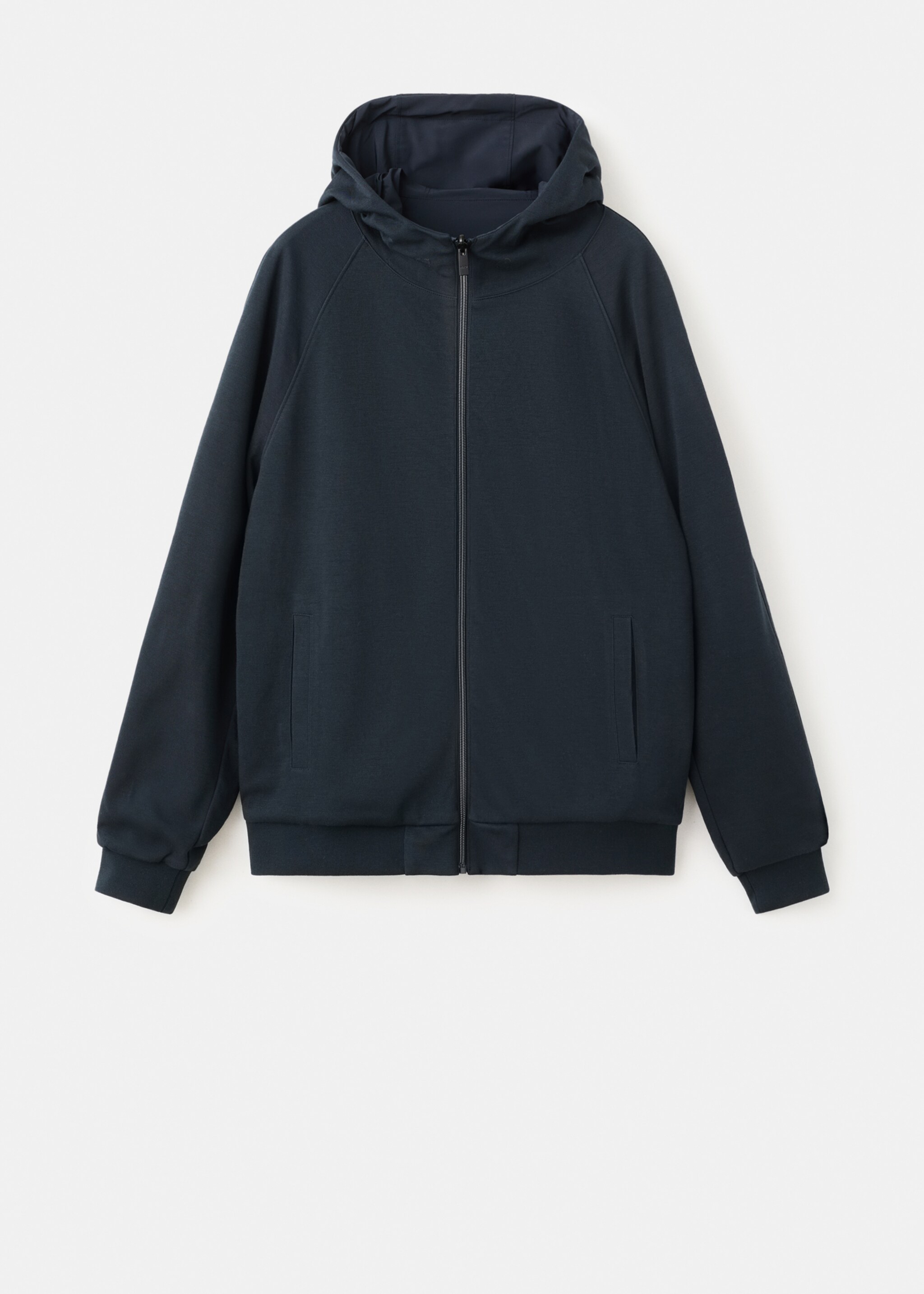 Двусторонняя толстовка с молнией - Изделие без модели, Глубокий темно-синий. Ref: 27074425-00.