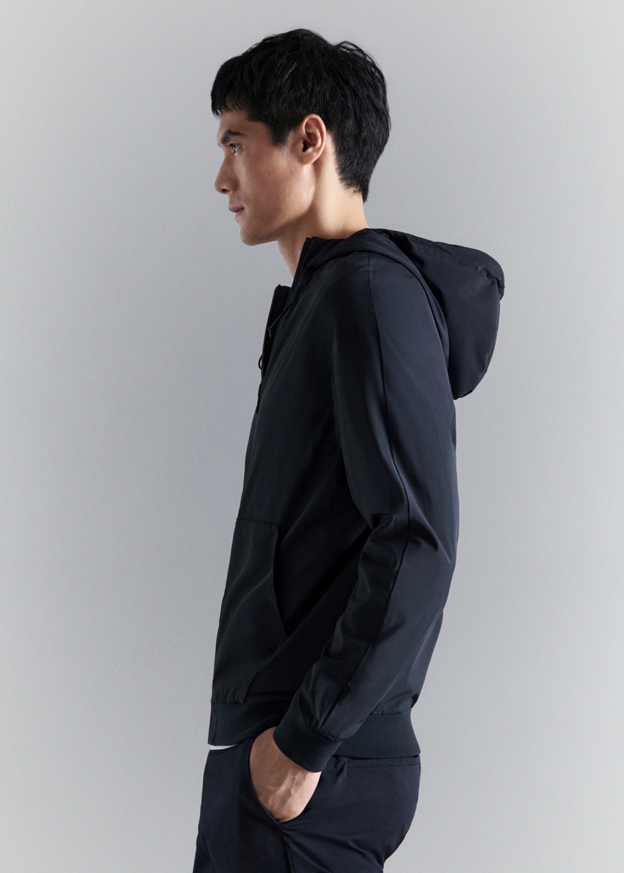 Двусторонняя толстовка с молнией - Деталь изделия 2, Глубокий темно-синий. Ref: 27074425-00.