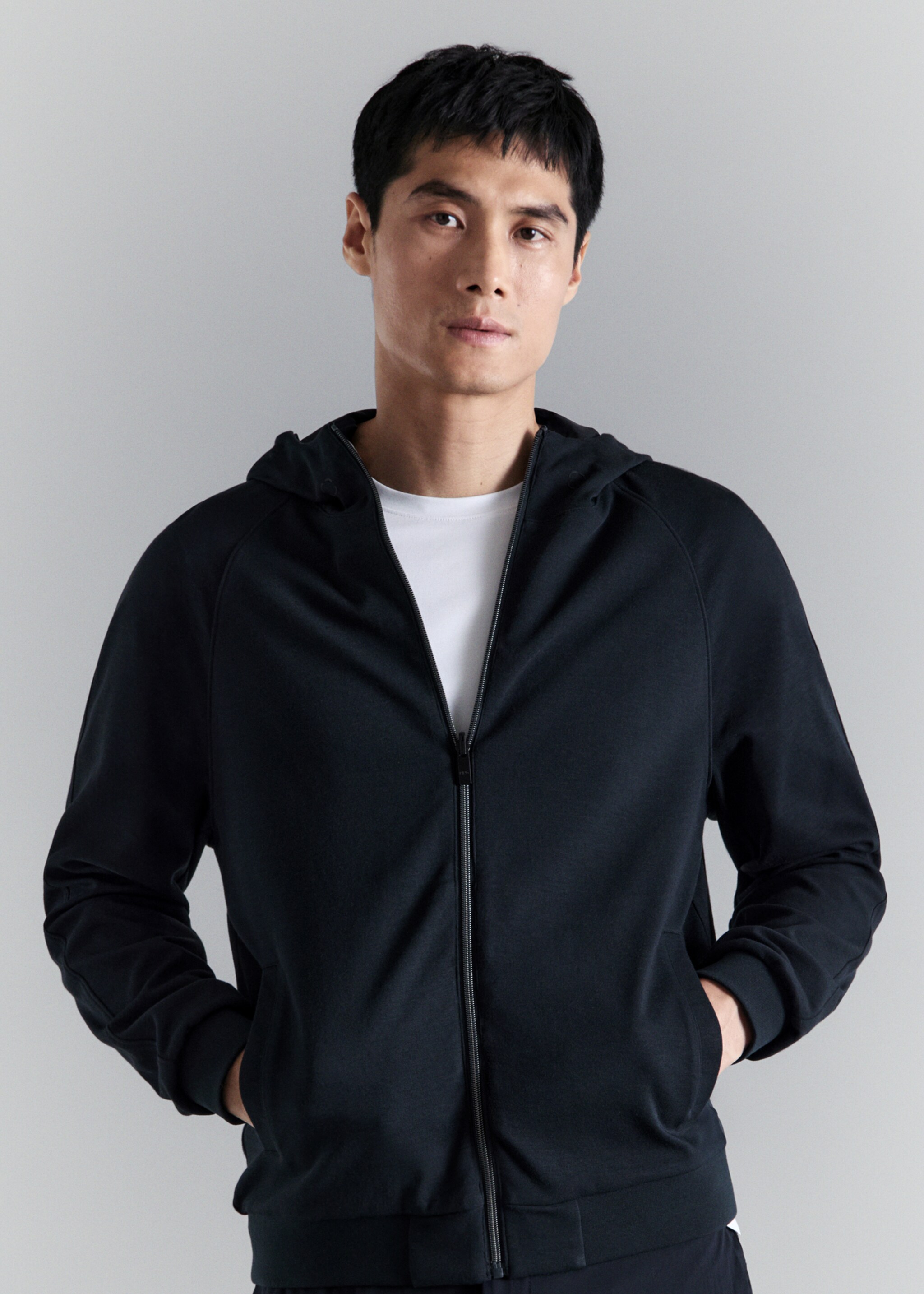 Двусторонняя толстовка с молнией - Деталь изделия 4, Глубокий темно-синий. Ref: 27074425-00.