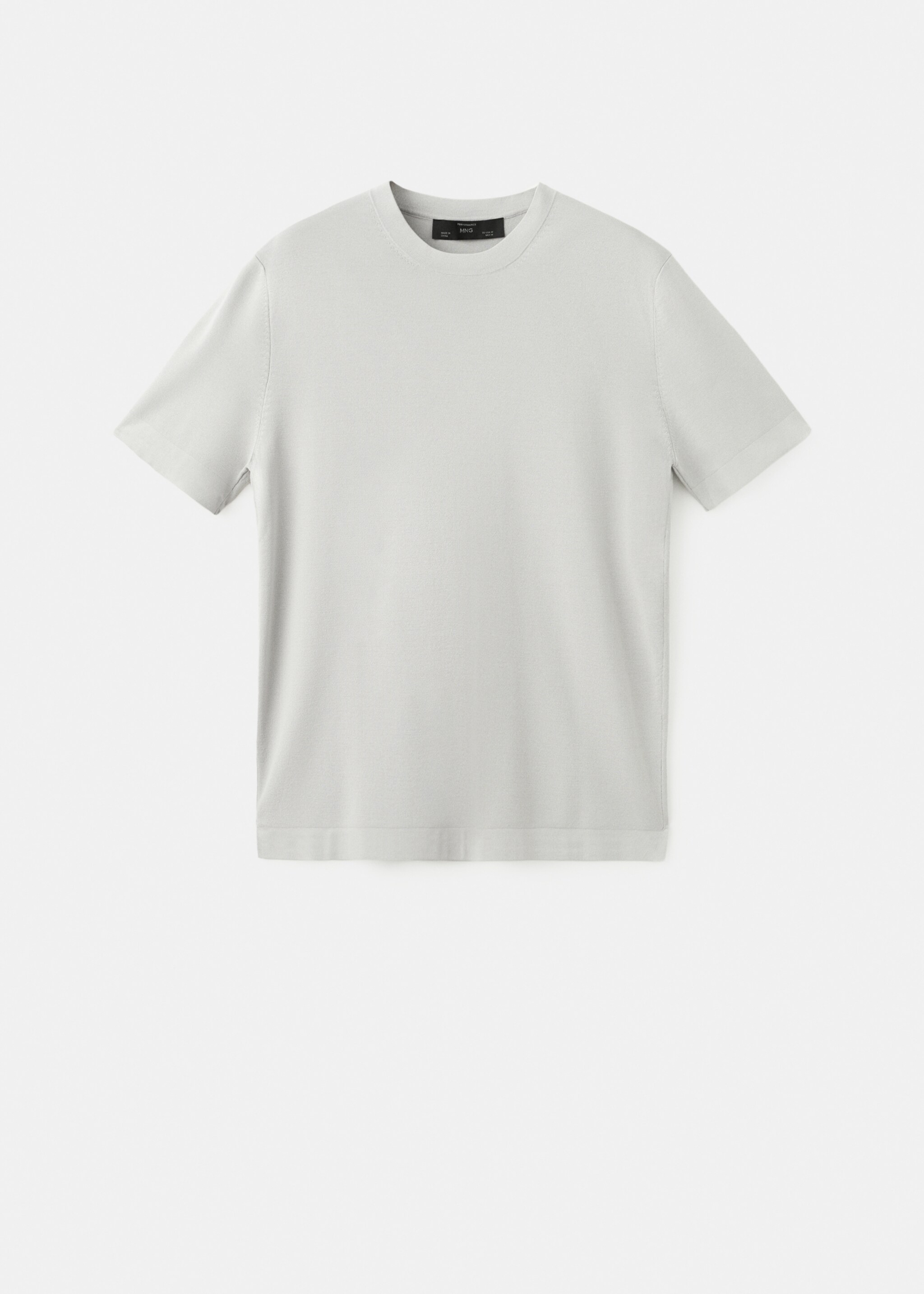 T-shirt de malha comfort stretch - Artigo sem modelo, Cinzento-gelo. Ref: 27074428-00.