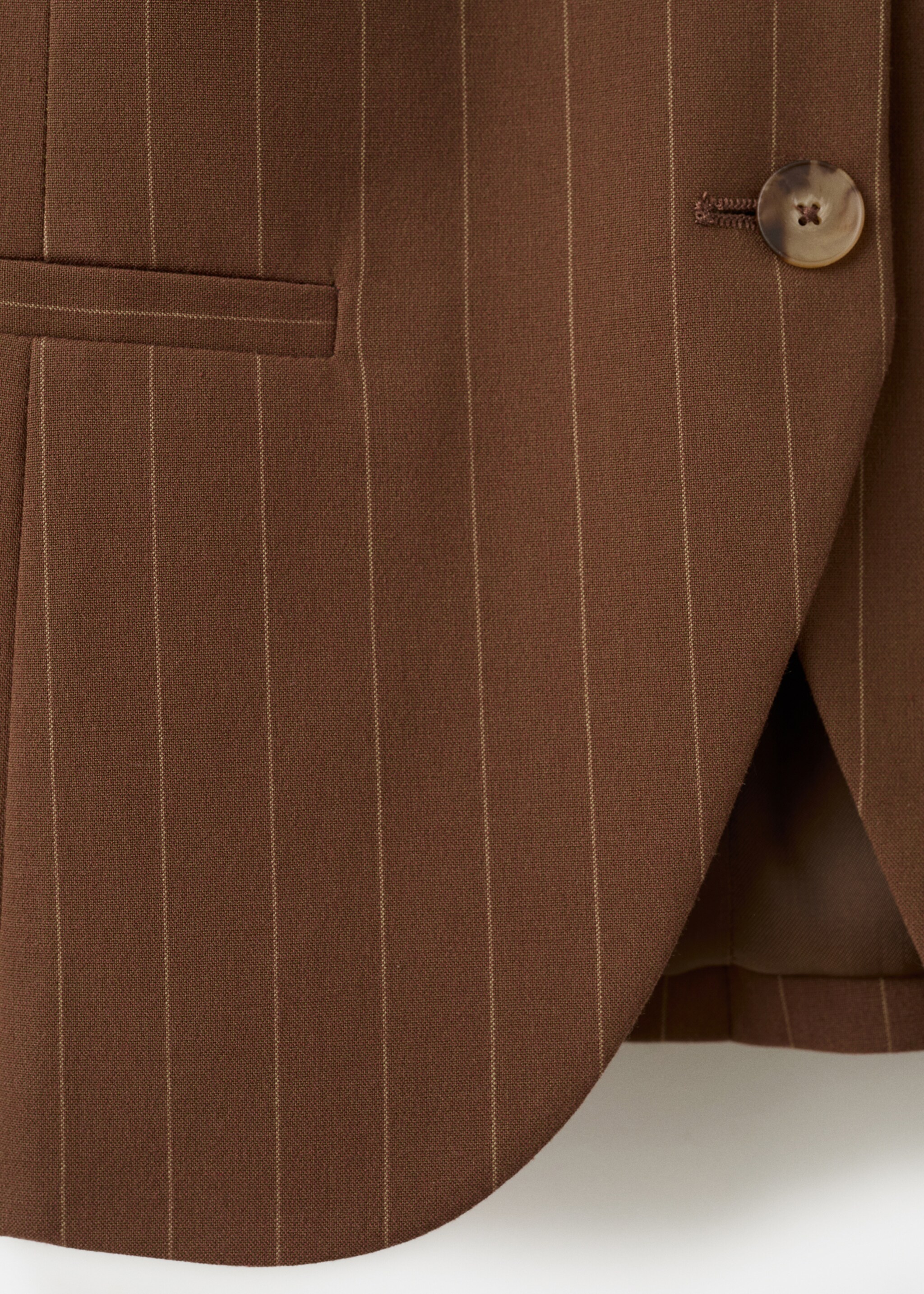 Pinstriped suit waistcoat - Details of the article 8, Caramel. Ref: 27074429-00.