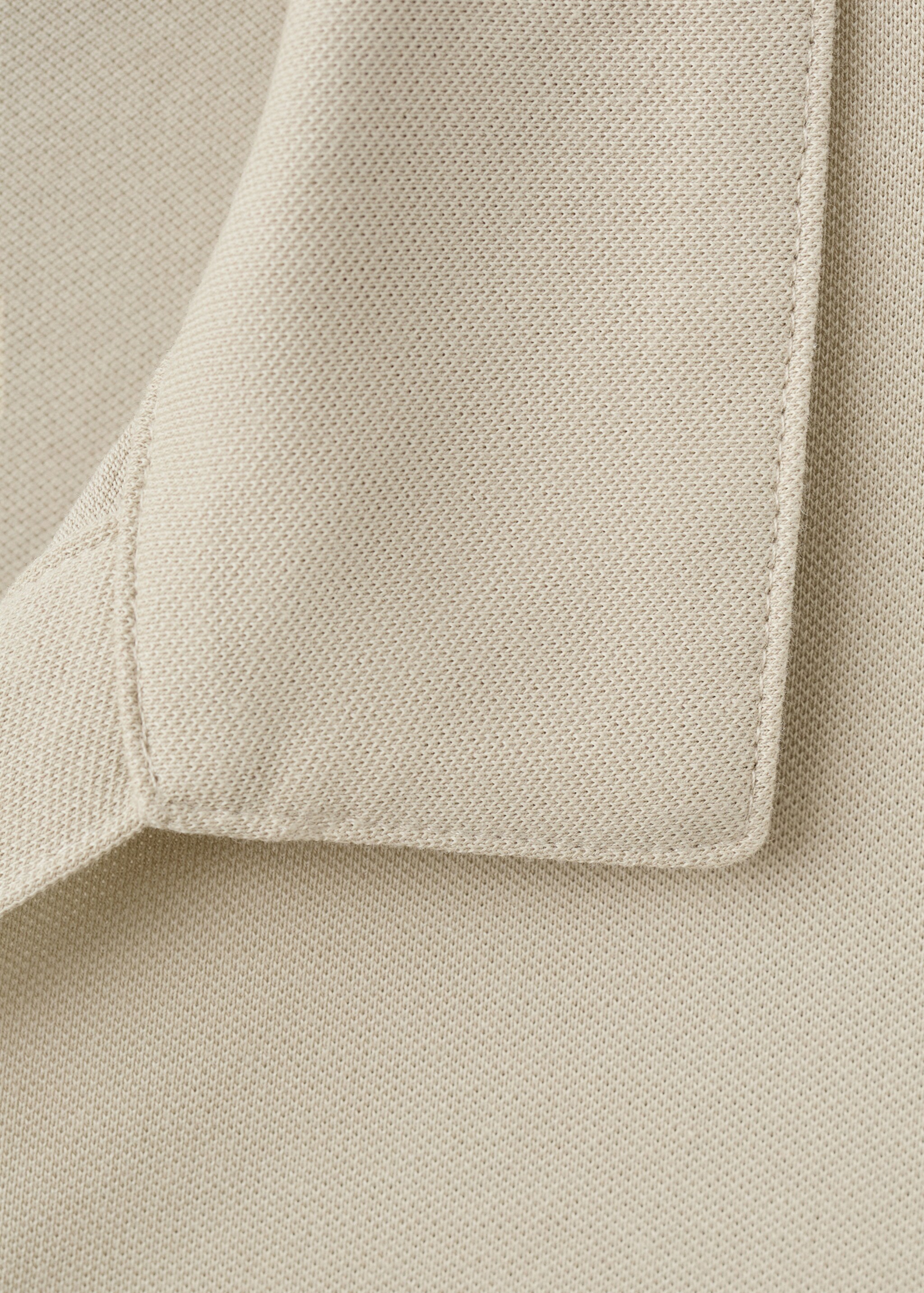 Slim fit piqué polo - Details of the article 8, Beige. Ref: 27074430-00.