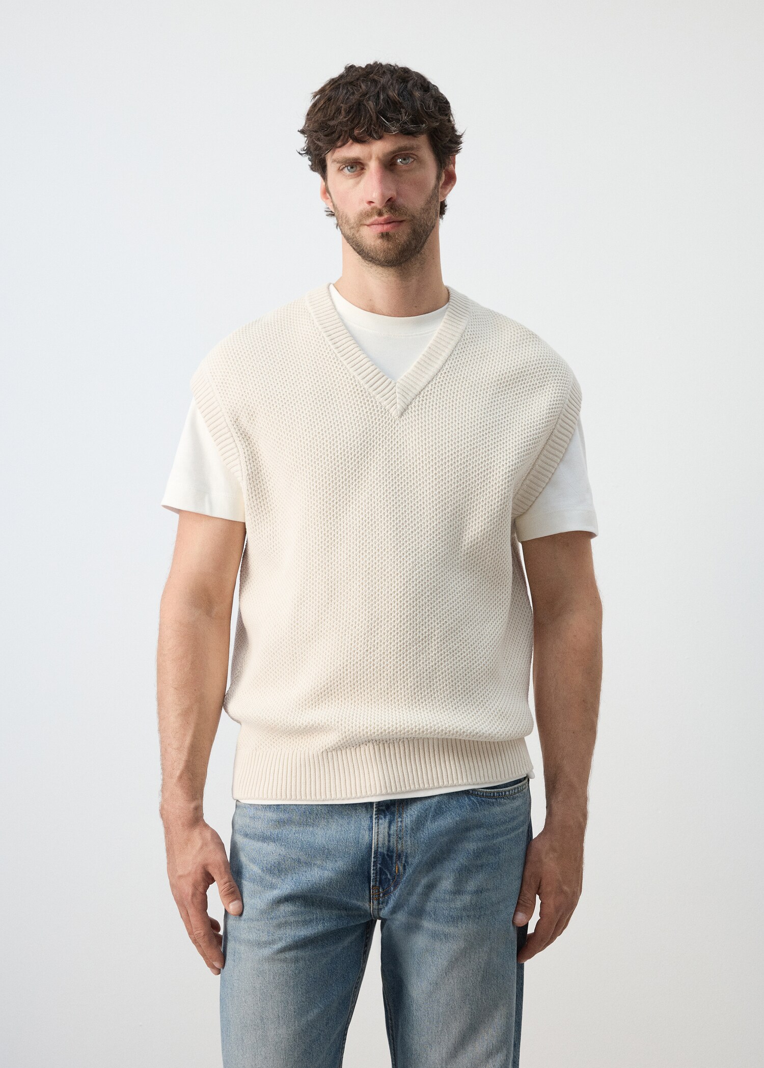 Microstructuur gebreide gilet - Middenvlak