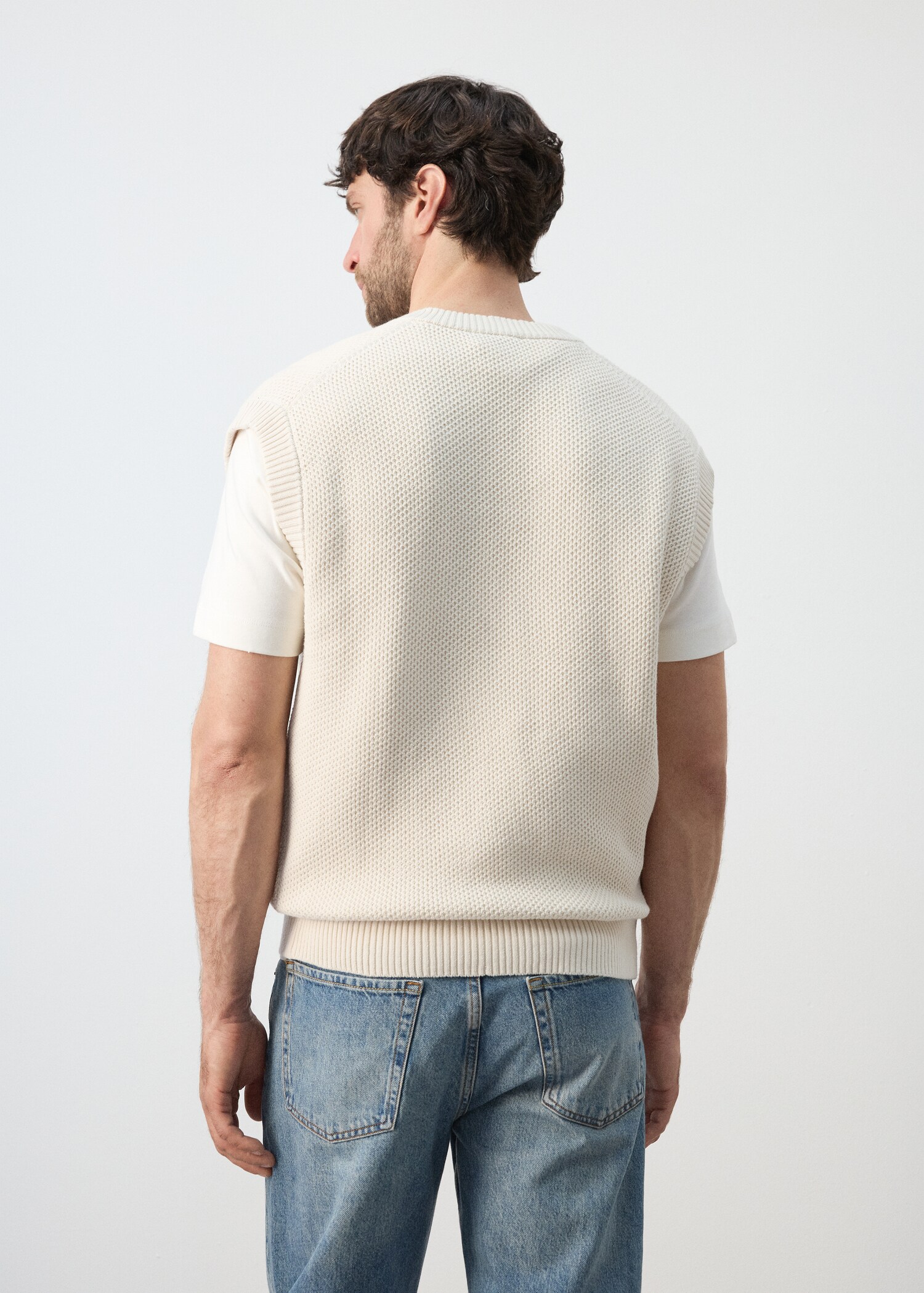 Microstructuur gebreide gilet - Achterkant van het artikel