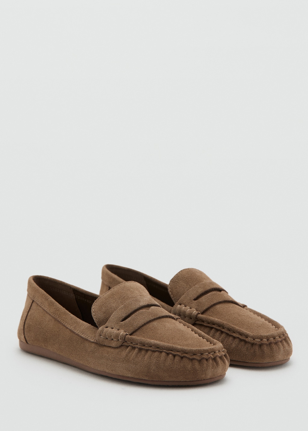 Mango Suede penny loafers