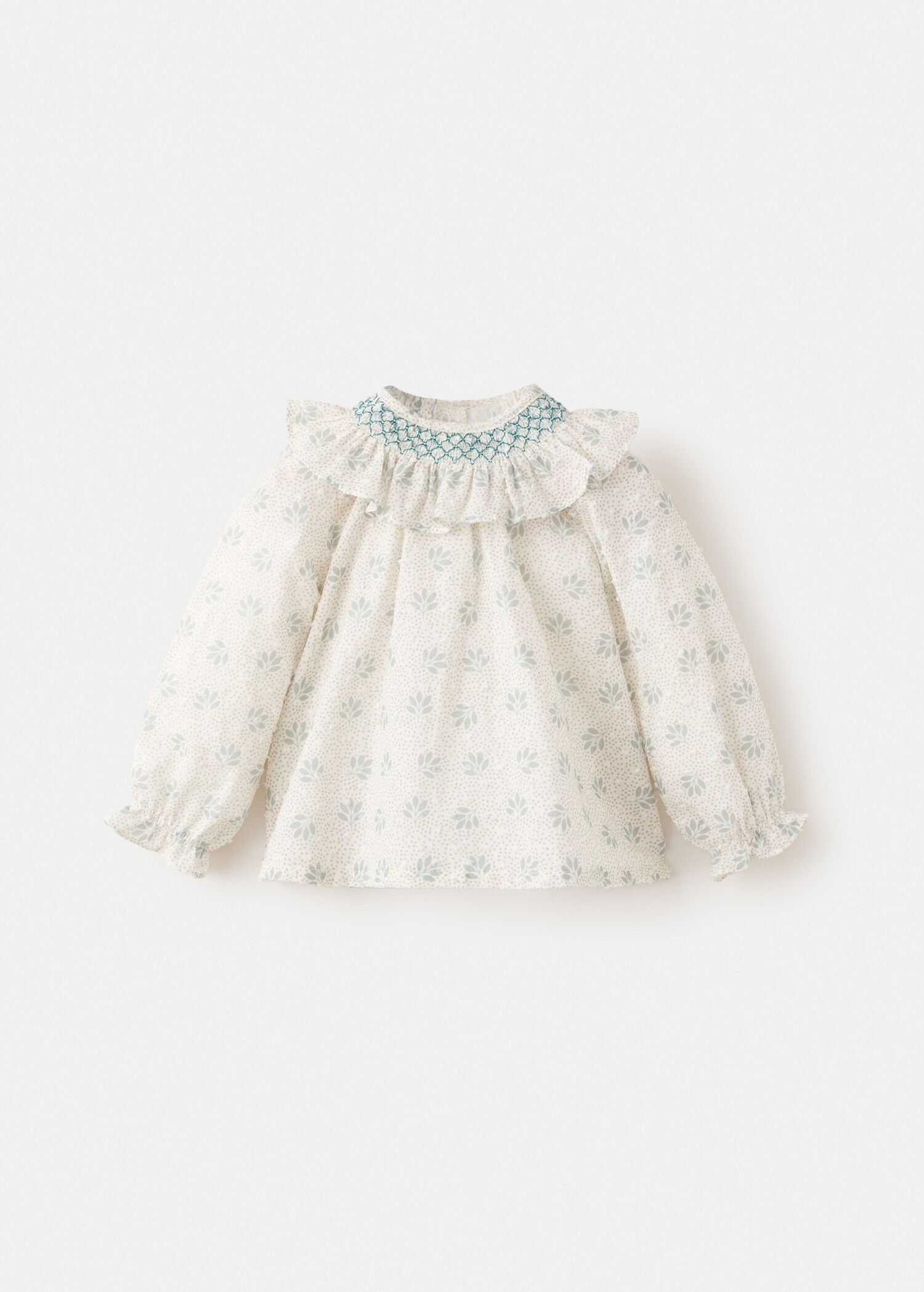 Embroidered babydoll-collar blouse - Article without model