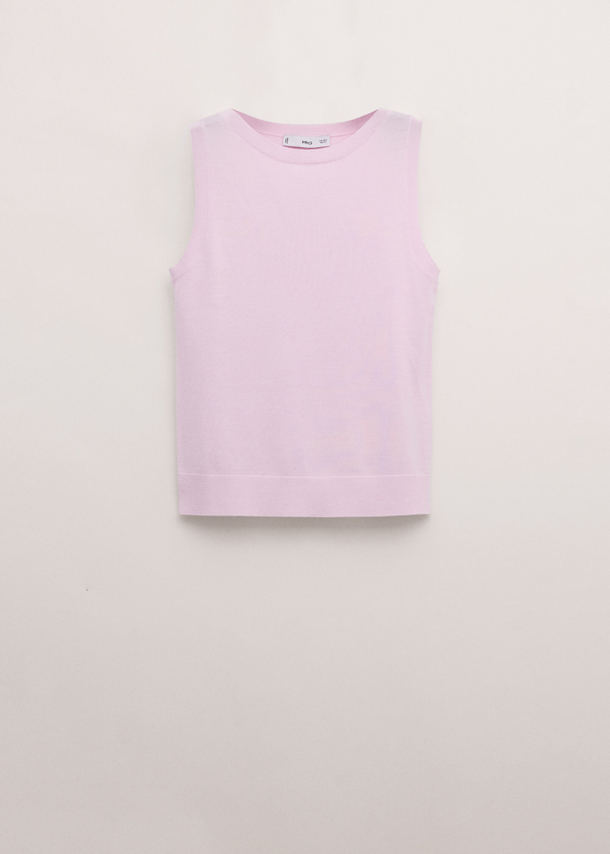 Fitted top in 100% wool - Article without model, Pink. Ref: 27074440-00.