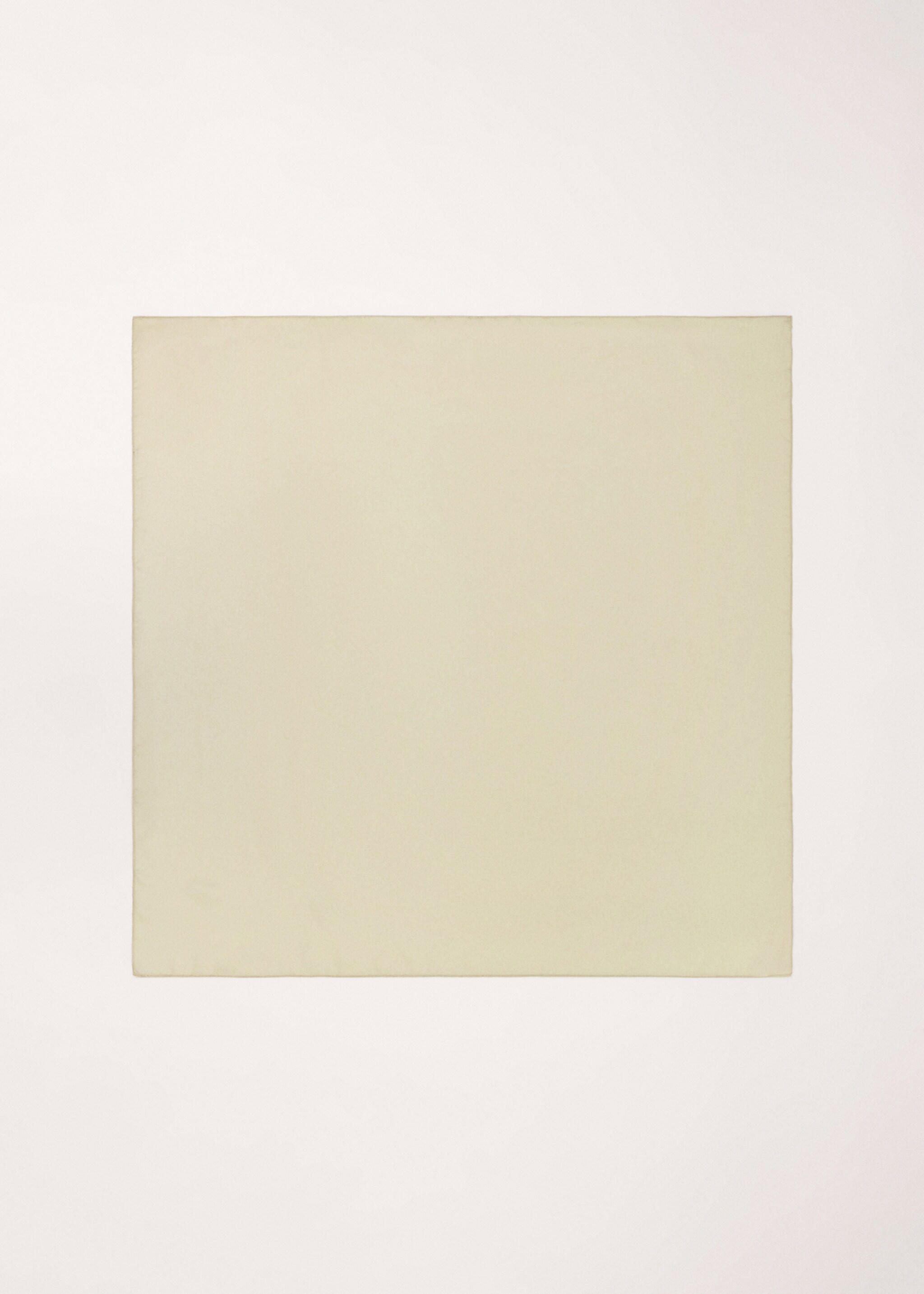 Square satin handkerchief - Article without model, Ecru. Ref: 27074441-00.