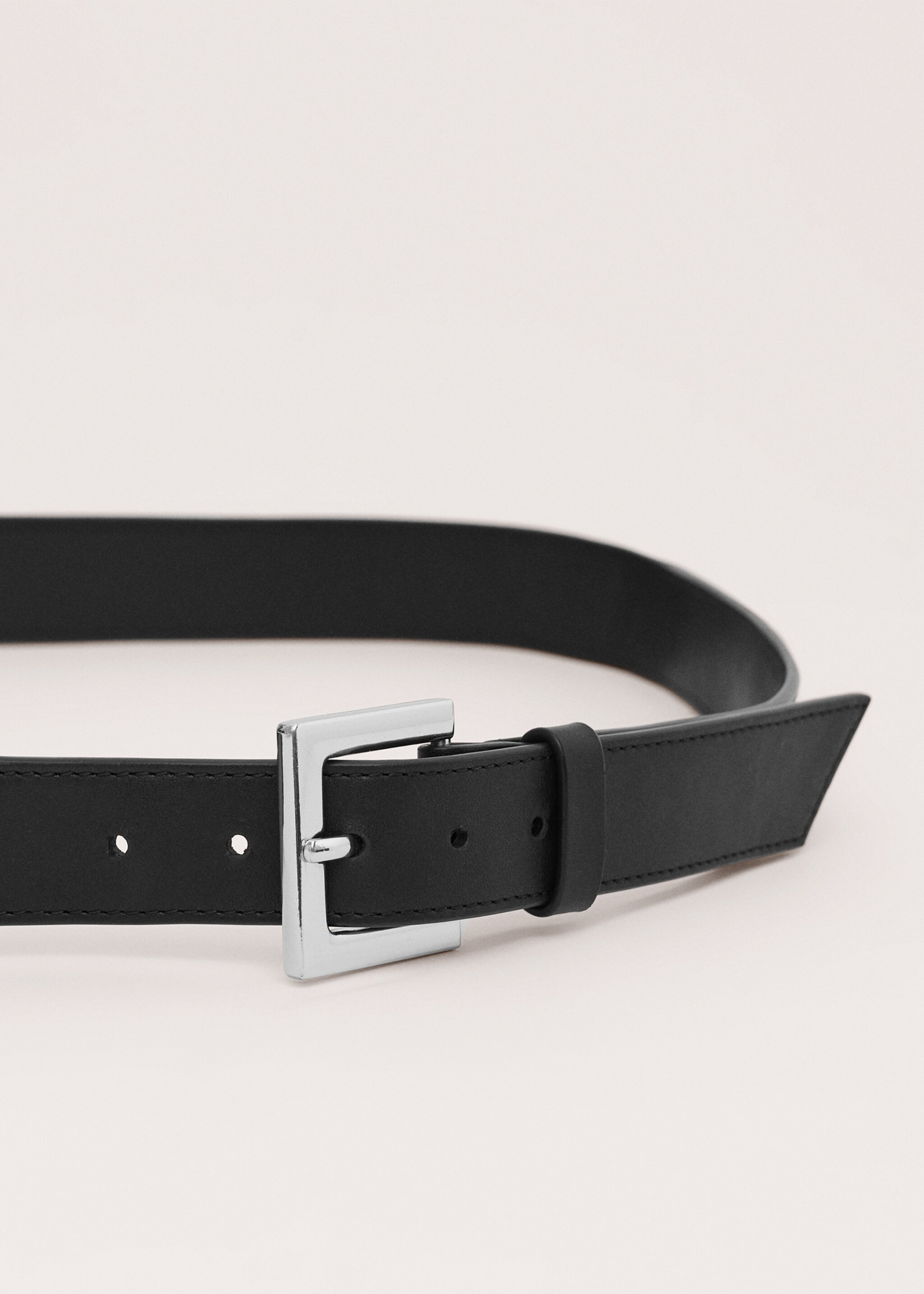 Ремень из 100% натуральной кожи со съемным кошельком - Средний план, Черный. Ref: 27074443-00.