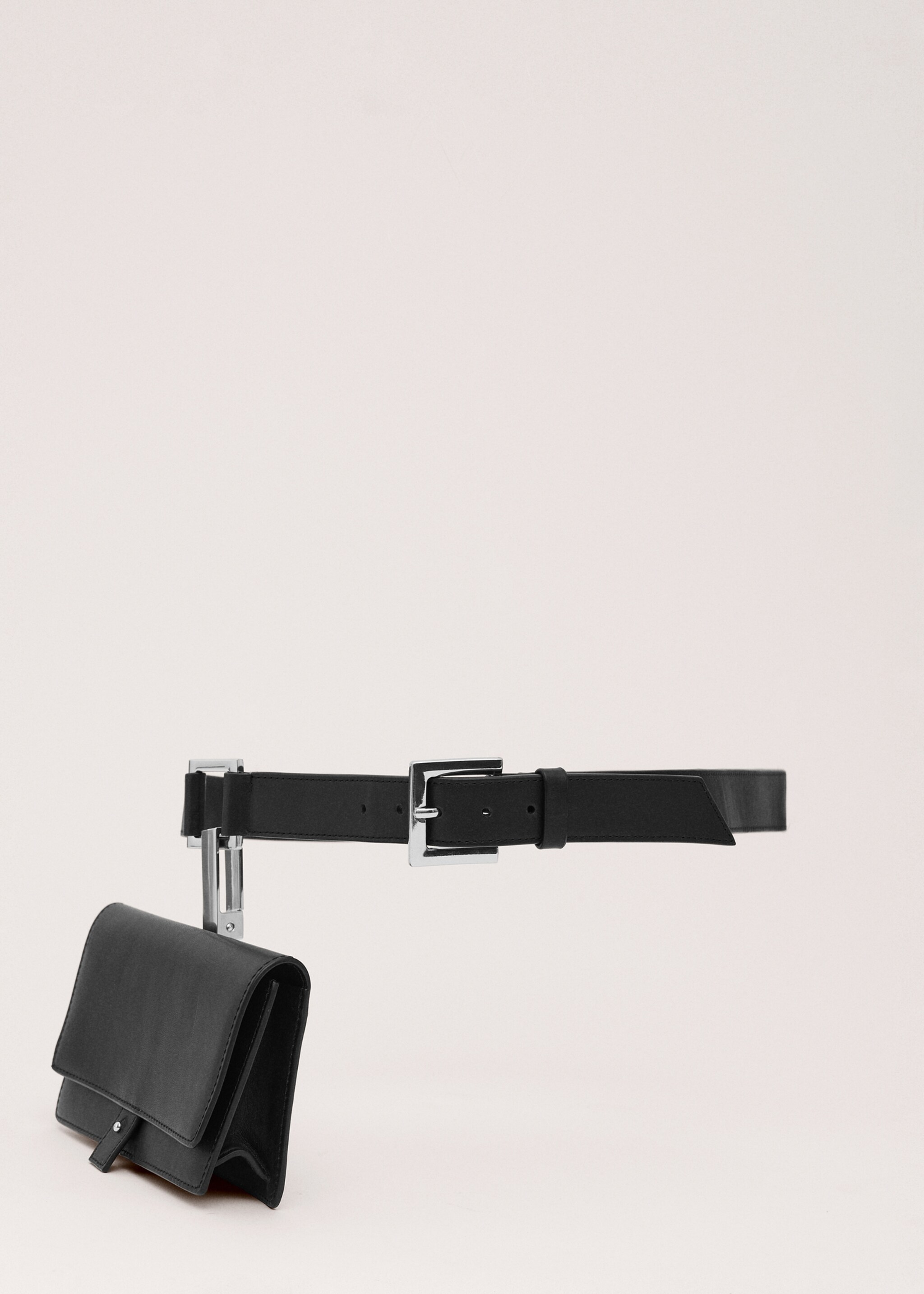 Ремень из 100% натуральной кожи со съемным кошельком - Изделие без модели, Черный. Ref: 27074443-00.