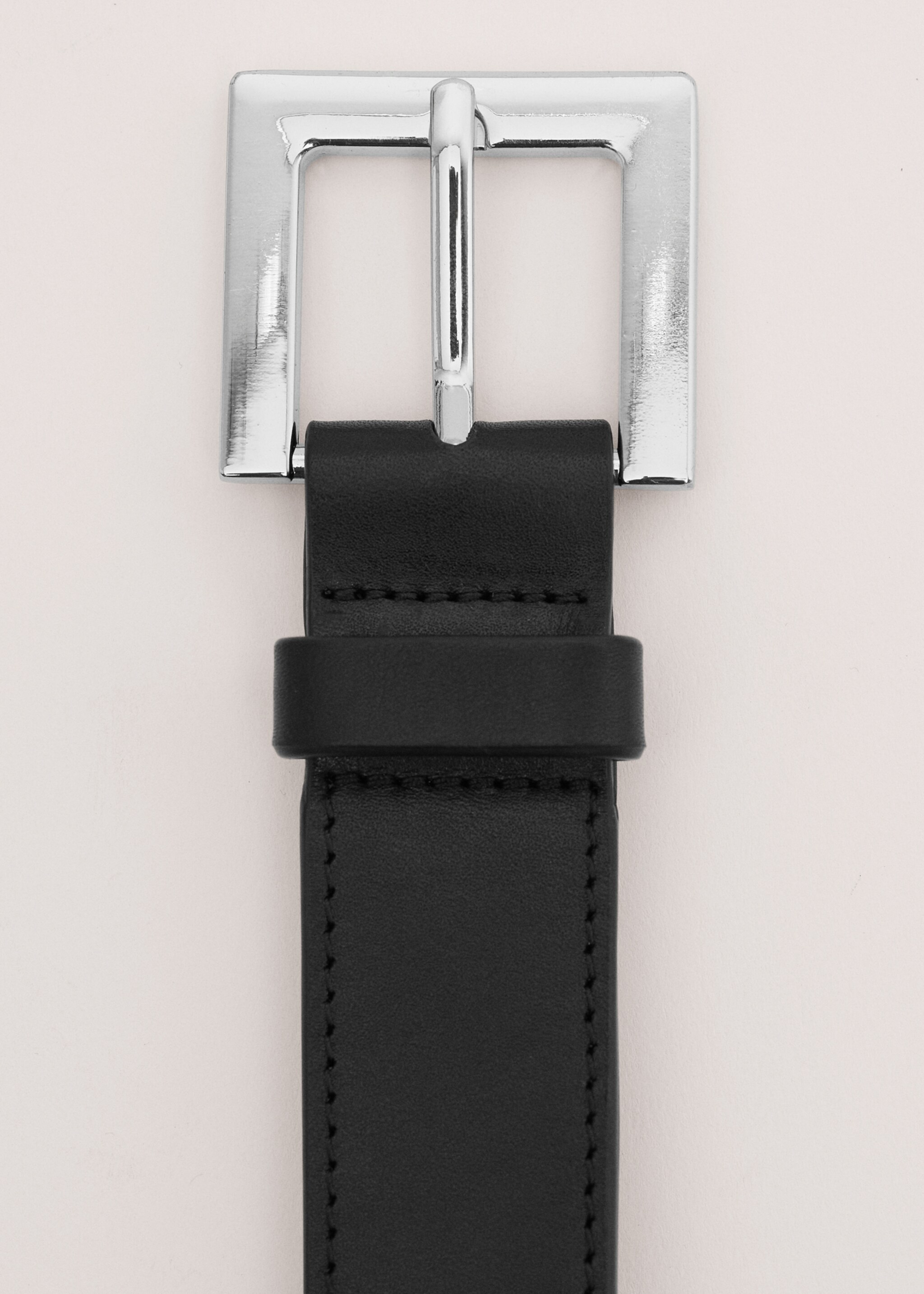 Ремень из 100% натуральной кожи со съемным кошельком - Деталь изделия 1, Черный. Ref: 27074443-00.