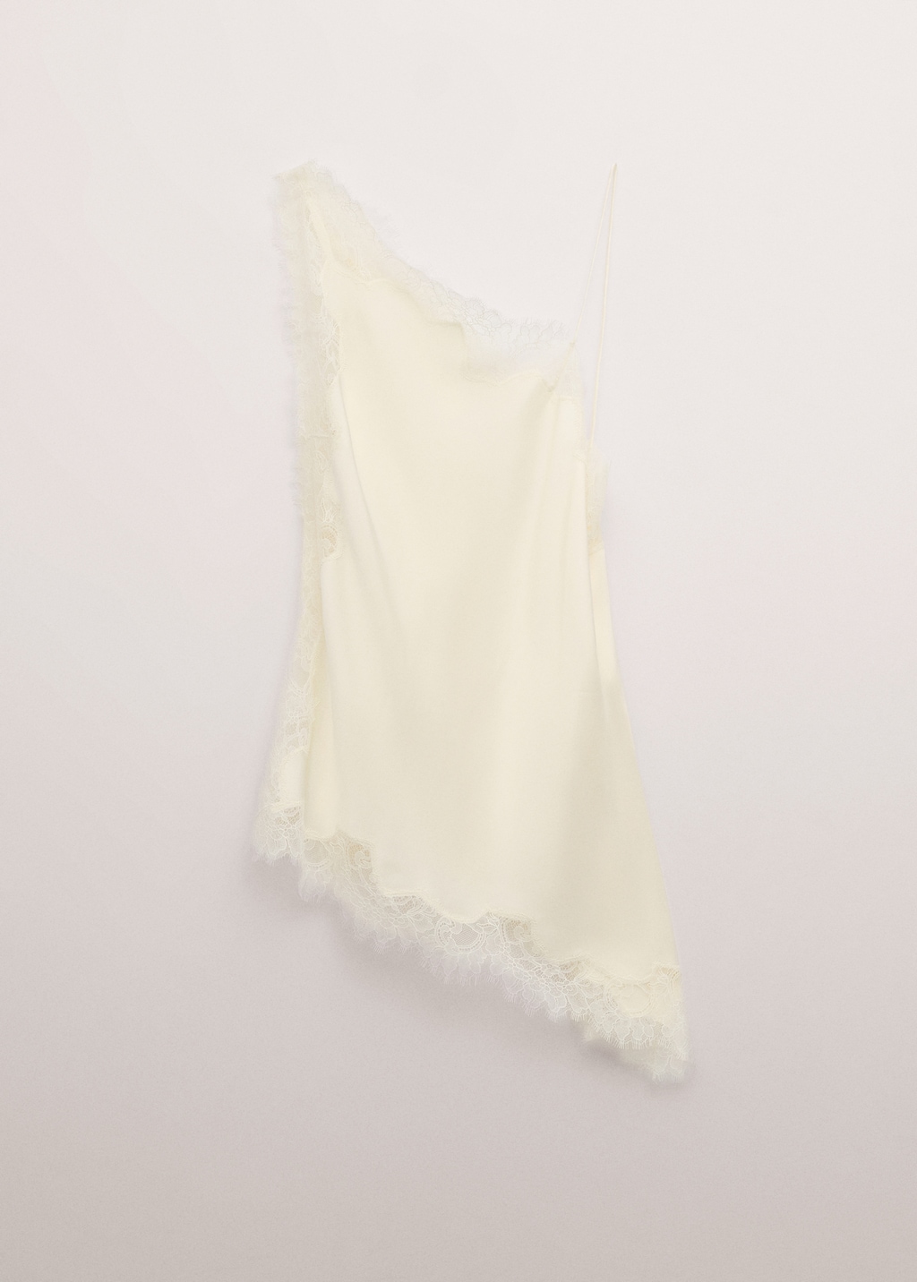 Asymmetric satin lace top - image 2