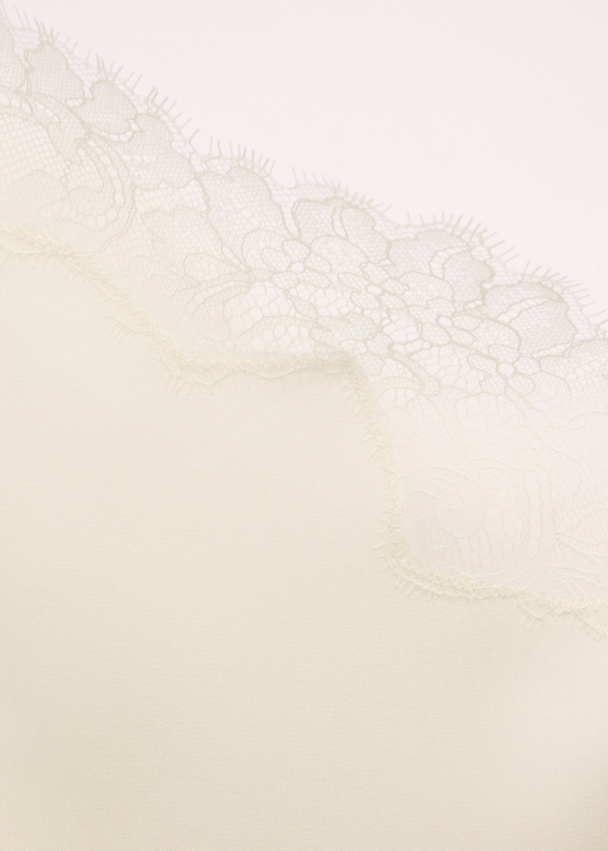 Asymmetric satin lace top - Details of the article 0, Ecru. Ref: 27074446-00.