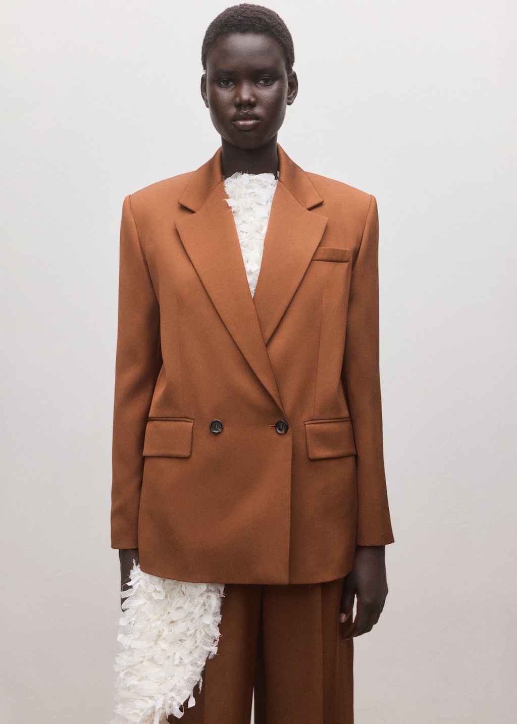 Double-breasted suit blazer
