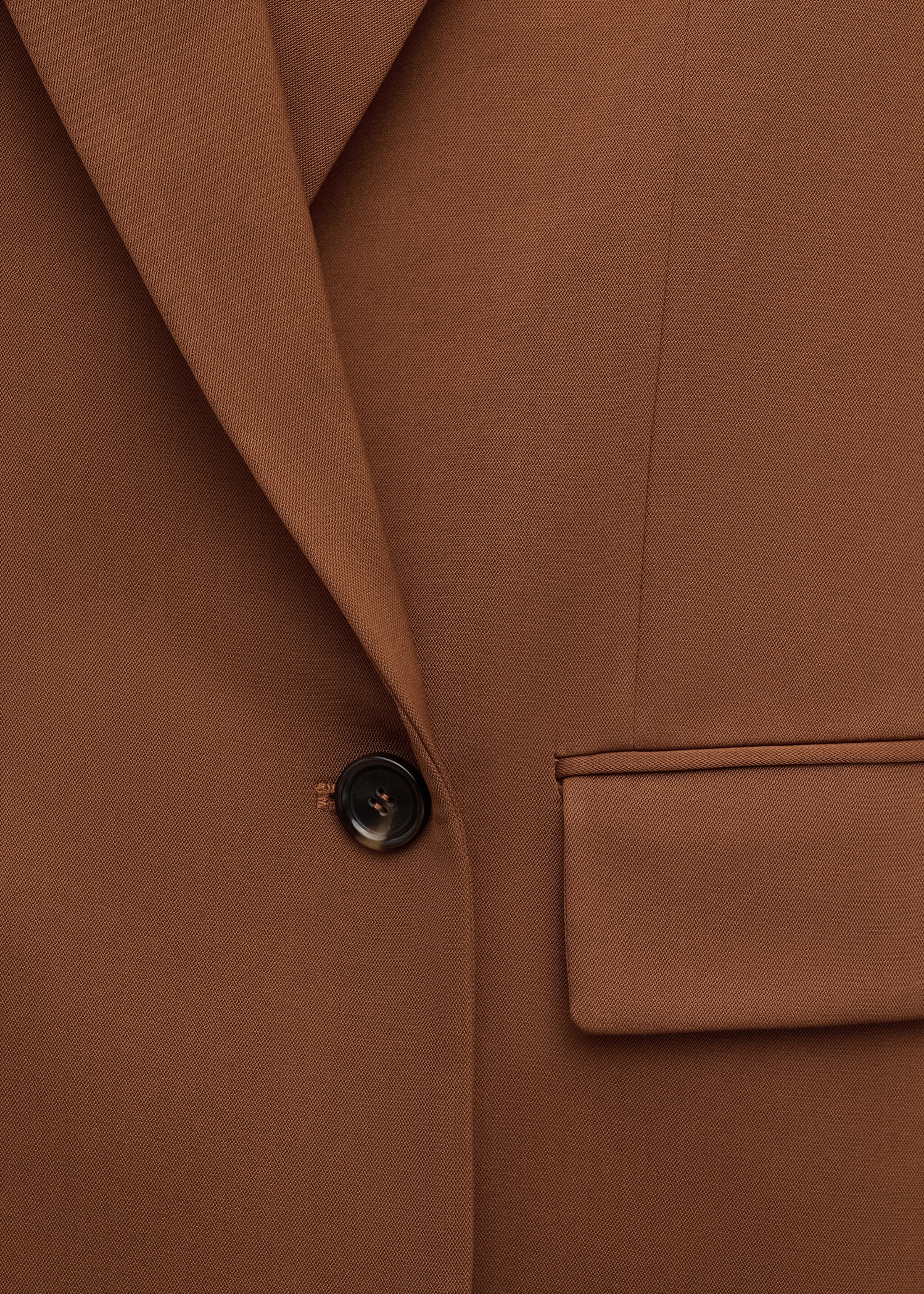 Double-breasted suit jacket - Details of the article 0, Cognac. Ref: 27074448-00.