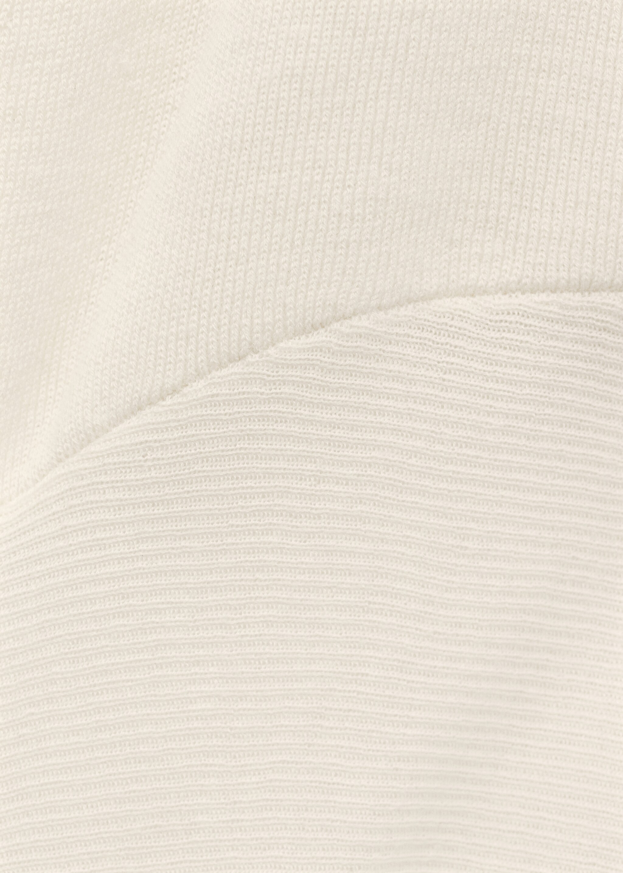 Wool V-neck top with knot detail - Details of the article 0, Ecru. Ref: 27074449-00.