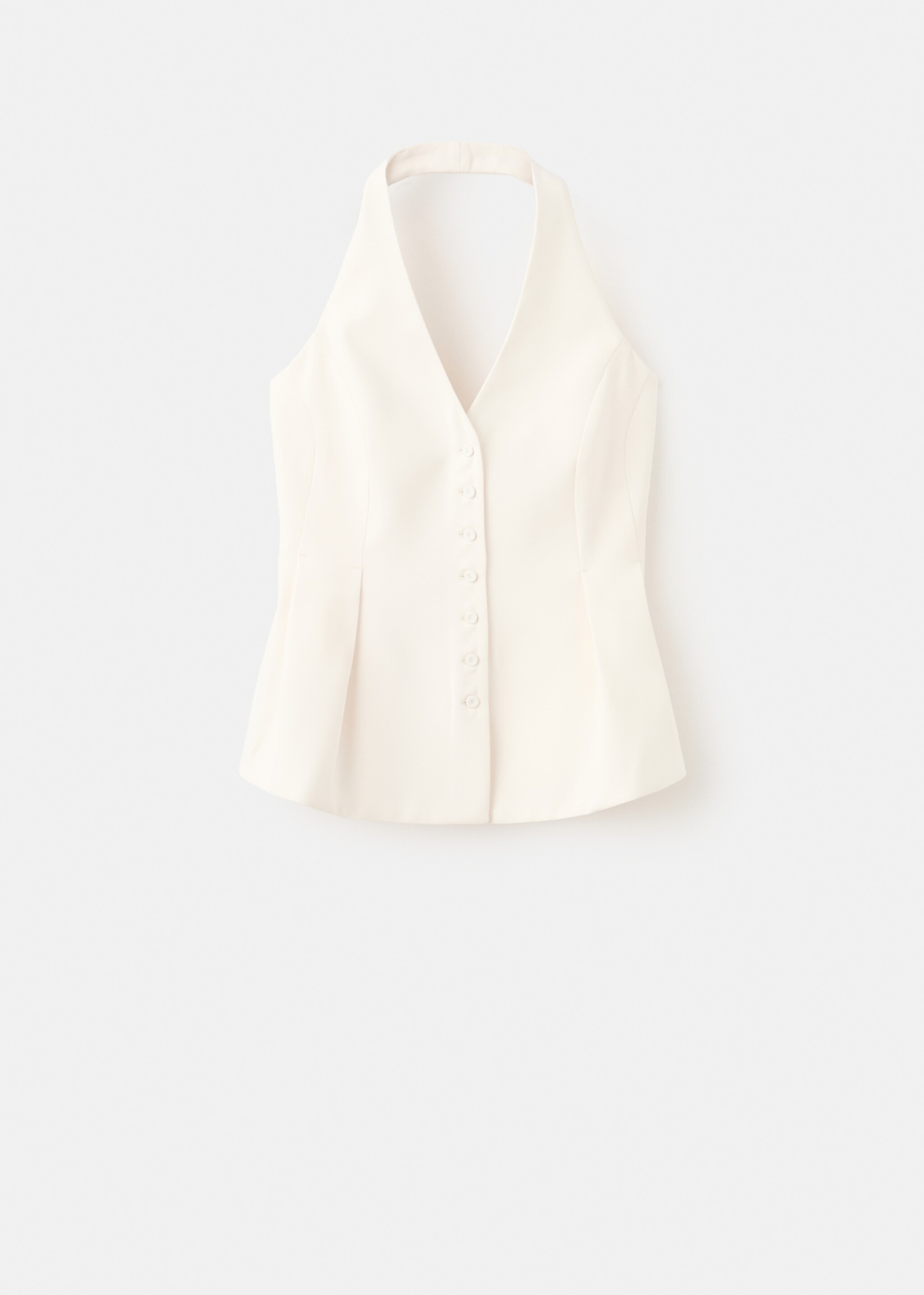 Peplum top with halter neck - Article without model, Vanilla. Ref: 27074775-00.