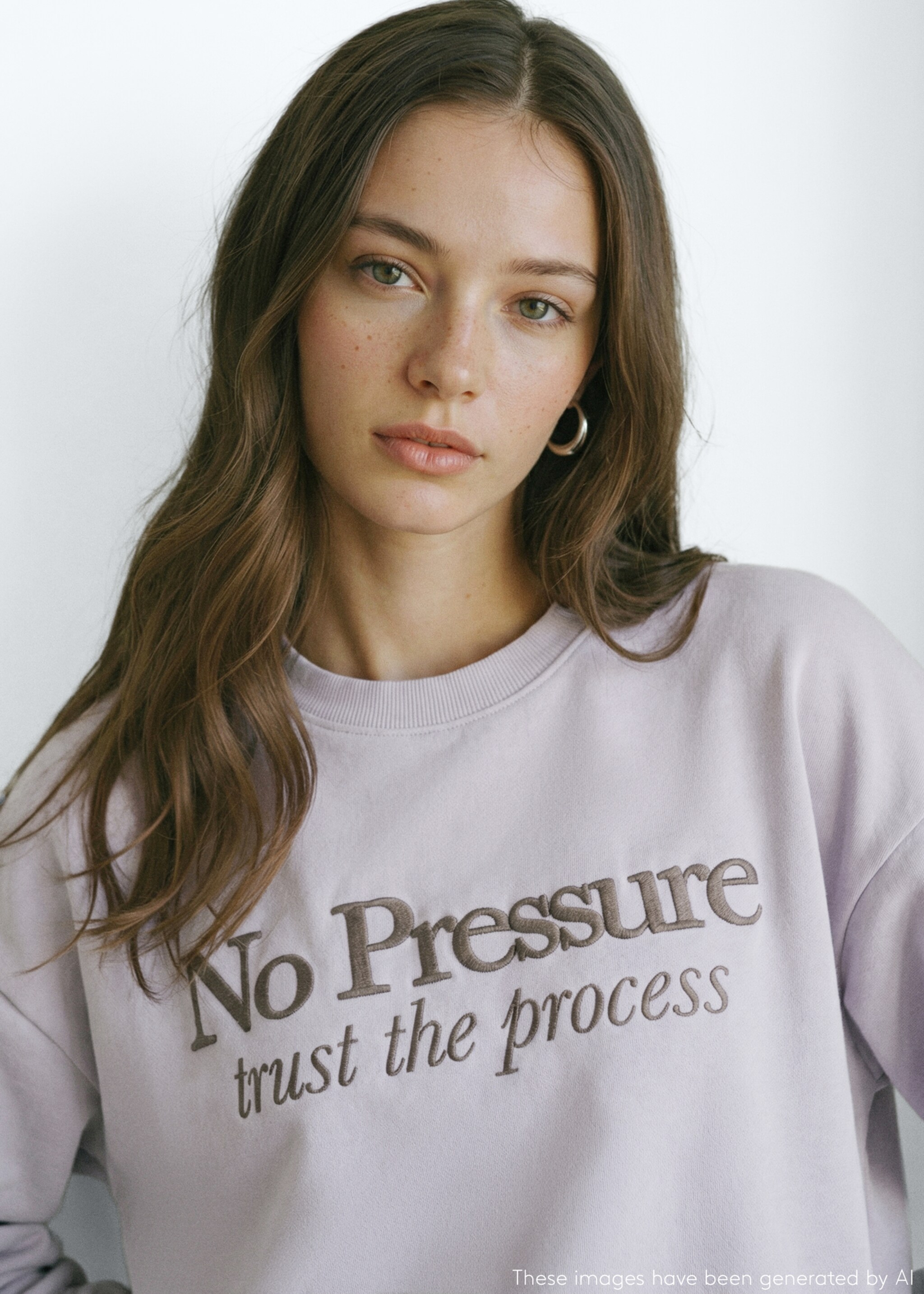 Cotton sweatshirt with text - Medium plane, Light/Pastel Purple. Ref: 27074776-00.