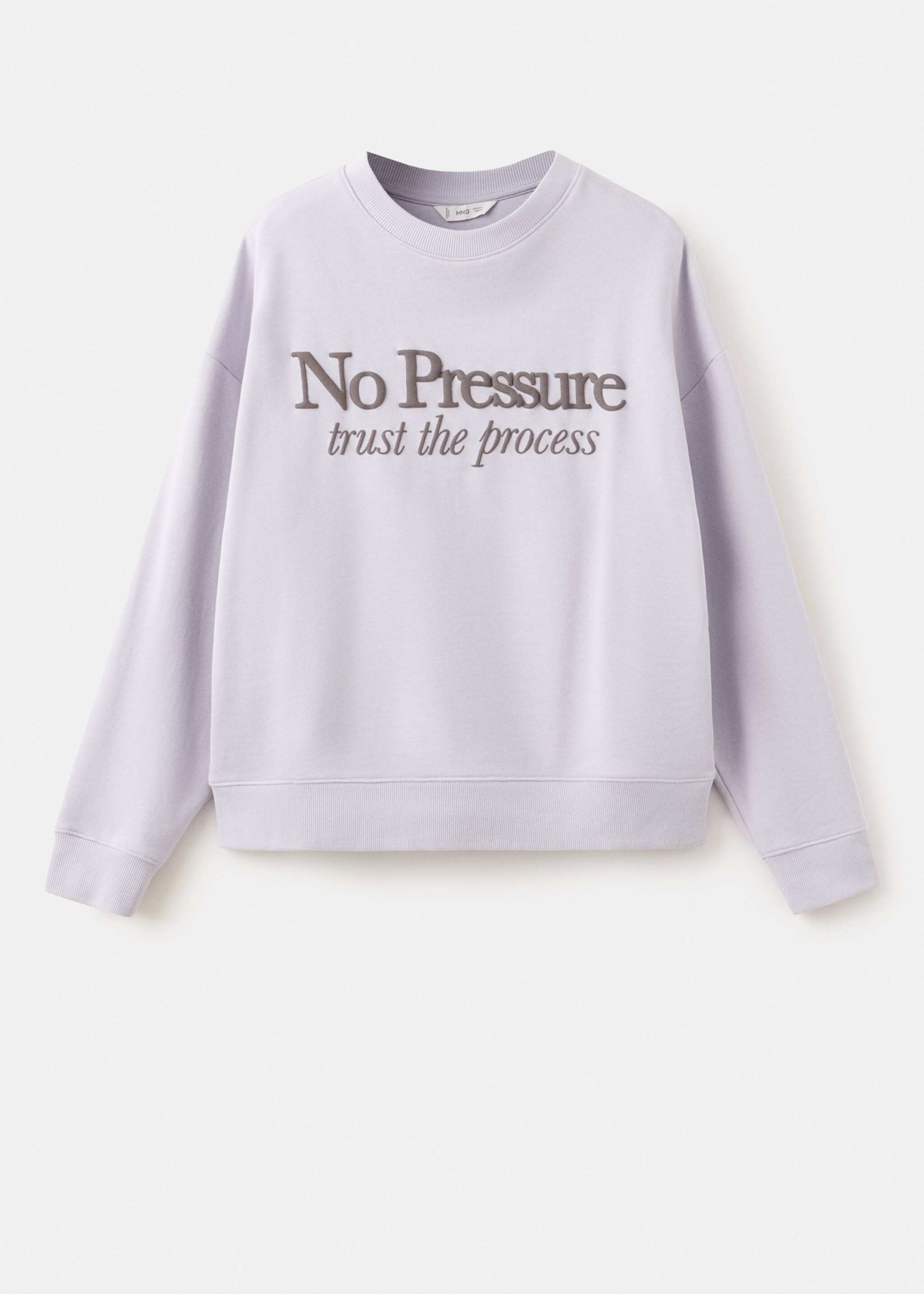 Baumwoll-Sweatshirt mit Schriftzug - Artikel ohne Model, Helllila/Pastelllila. Ref: 27074776-00.