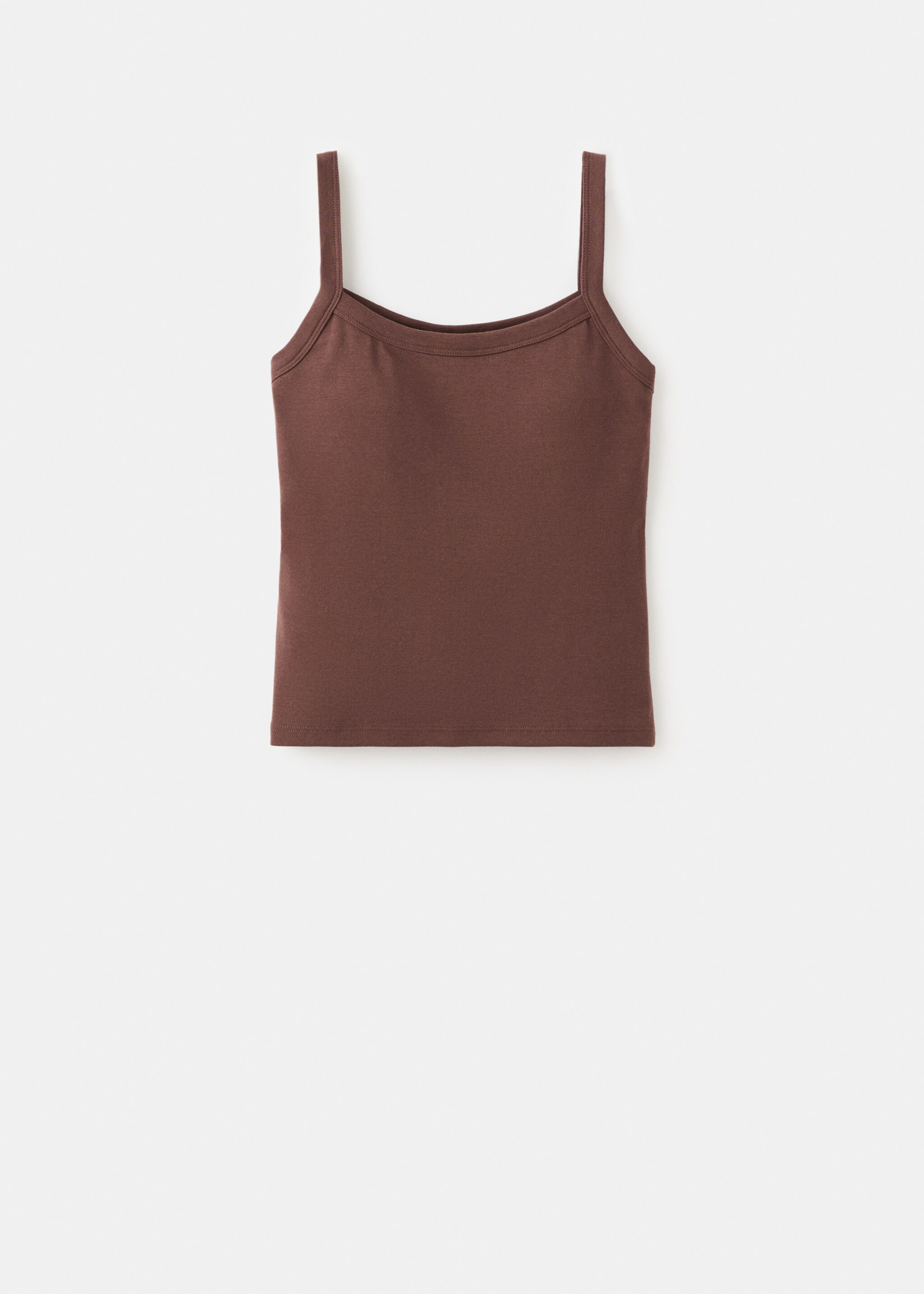 Cotton tank top - Article without model, Brown. Ref: 27074777-00.