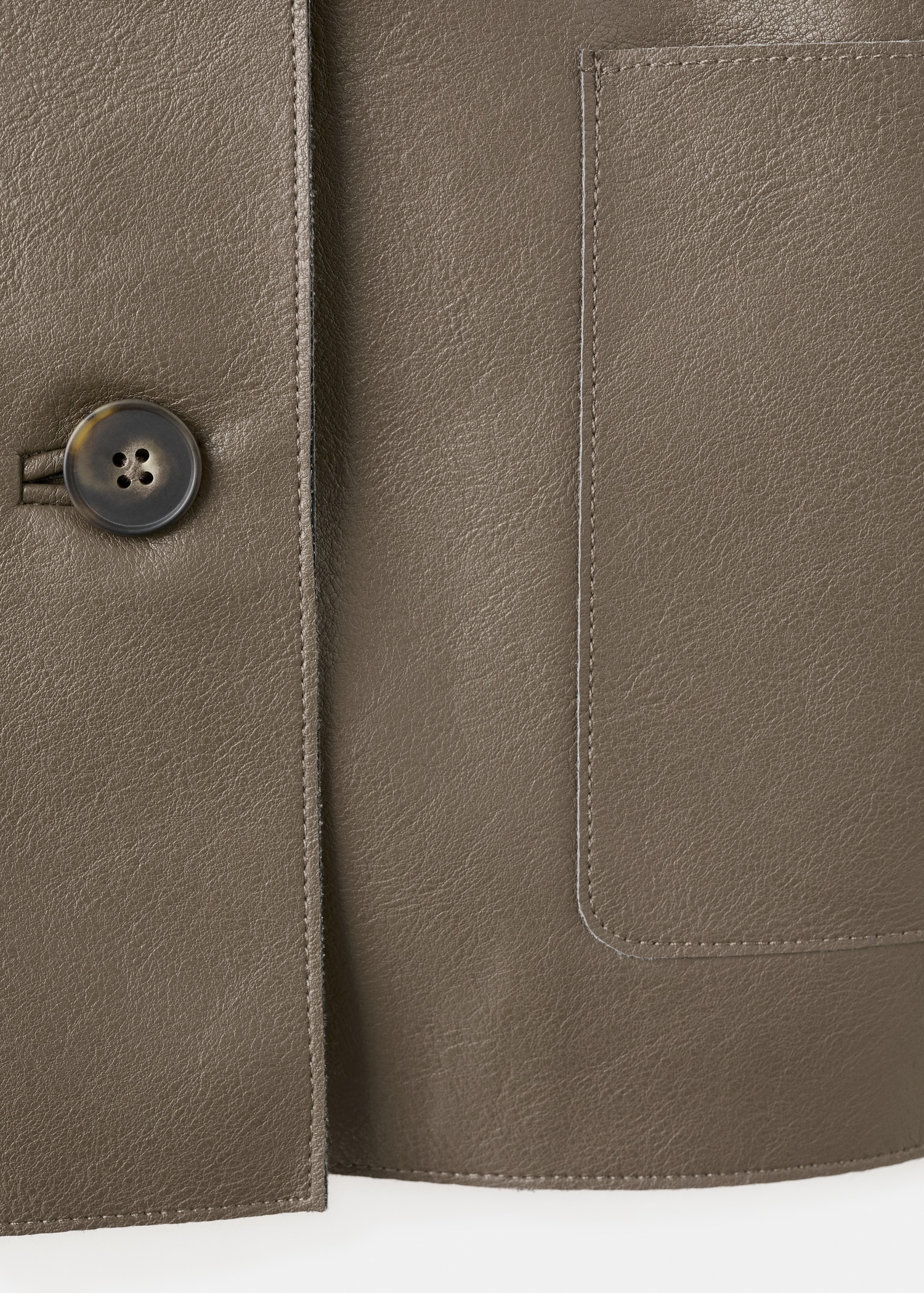 Faux-leather jacket with pockets - Details of the article 0