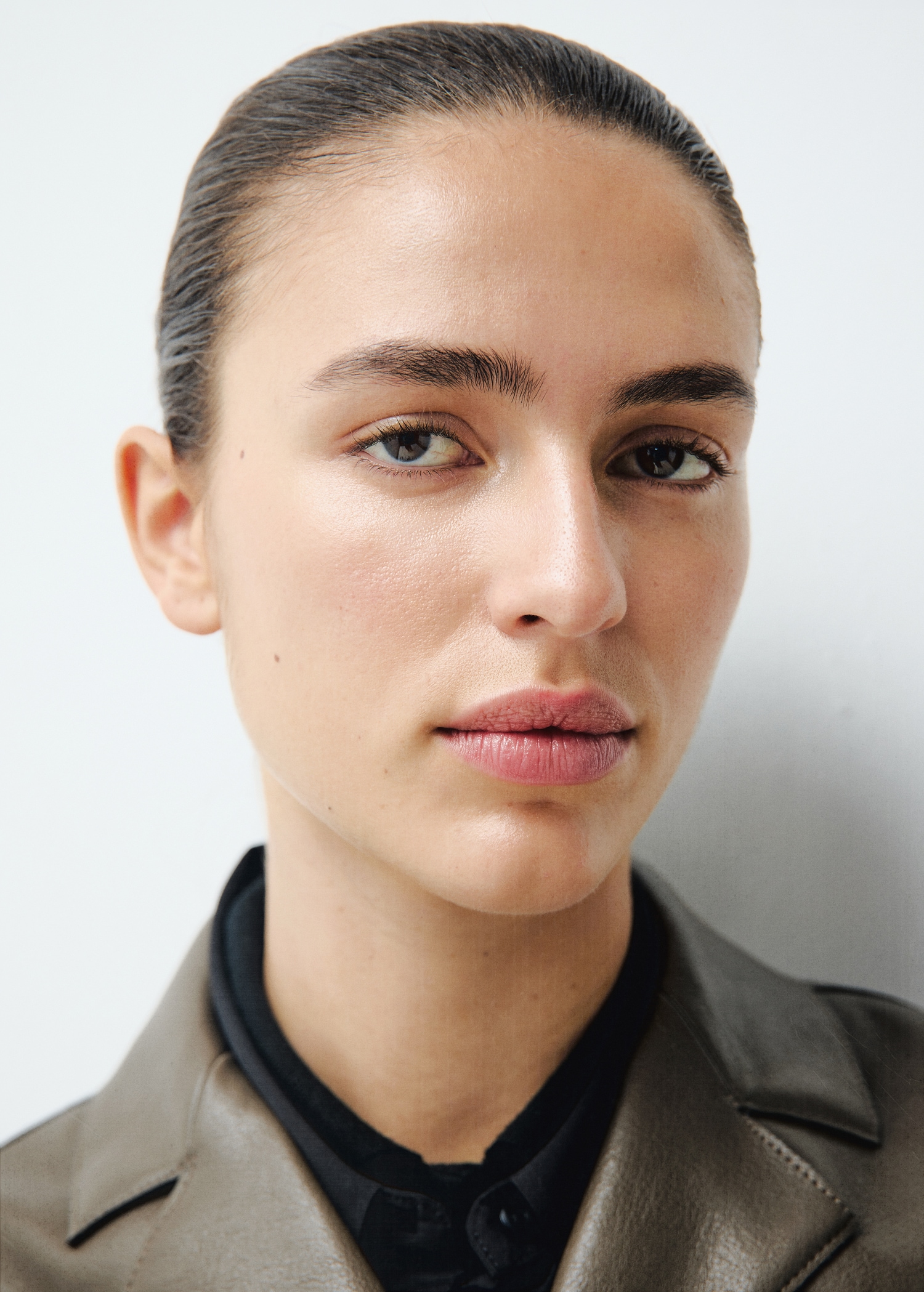 Faux-leather jacket with pockets - Details of the article 1