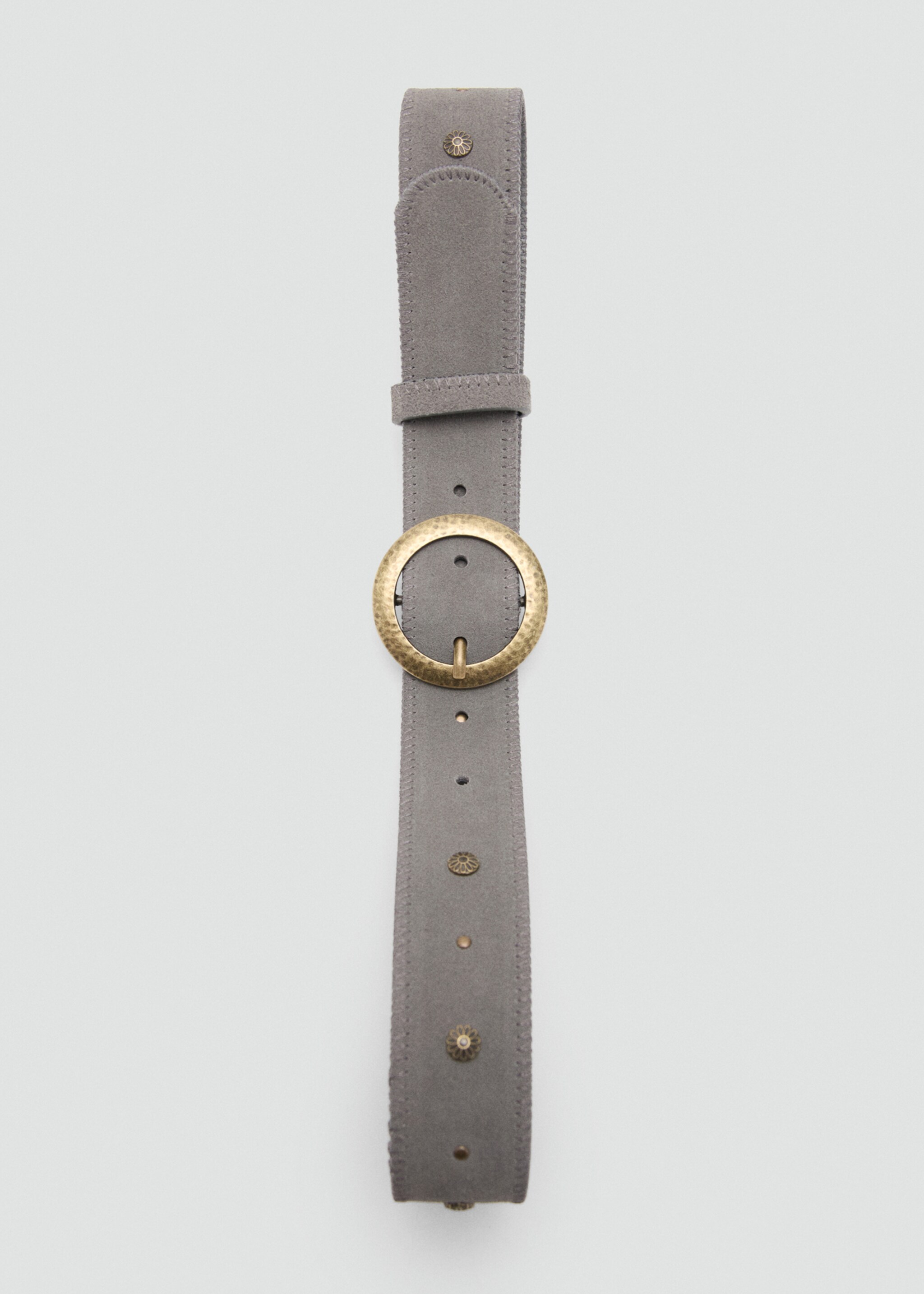 Leather belt - Details of the article 2, Grey. Ref: 27074784-00.