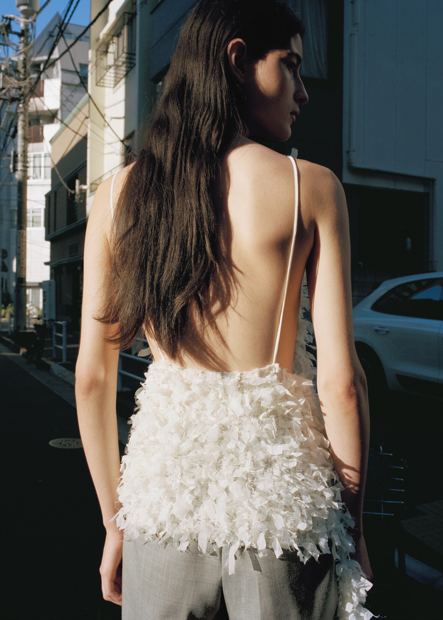 Asymmetrical speckled top - Reverse of the article