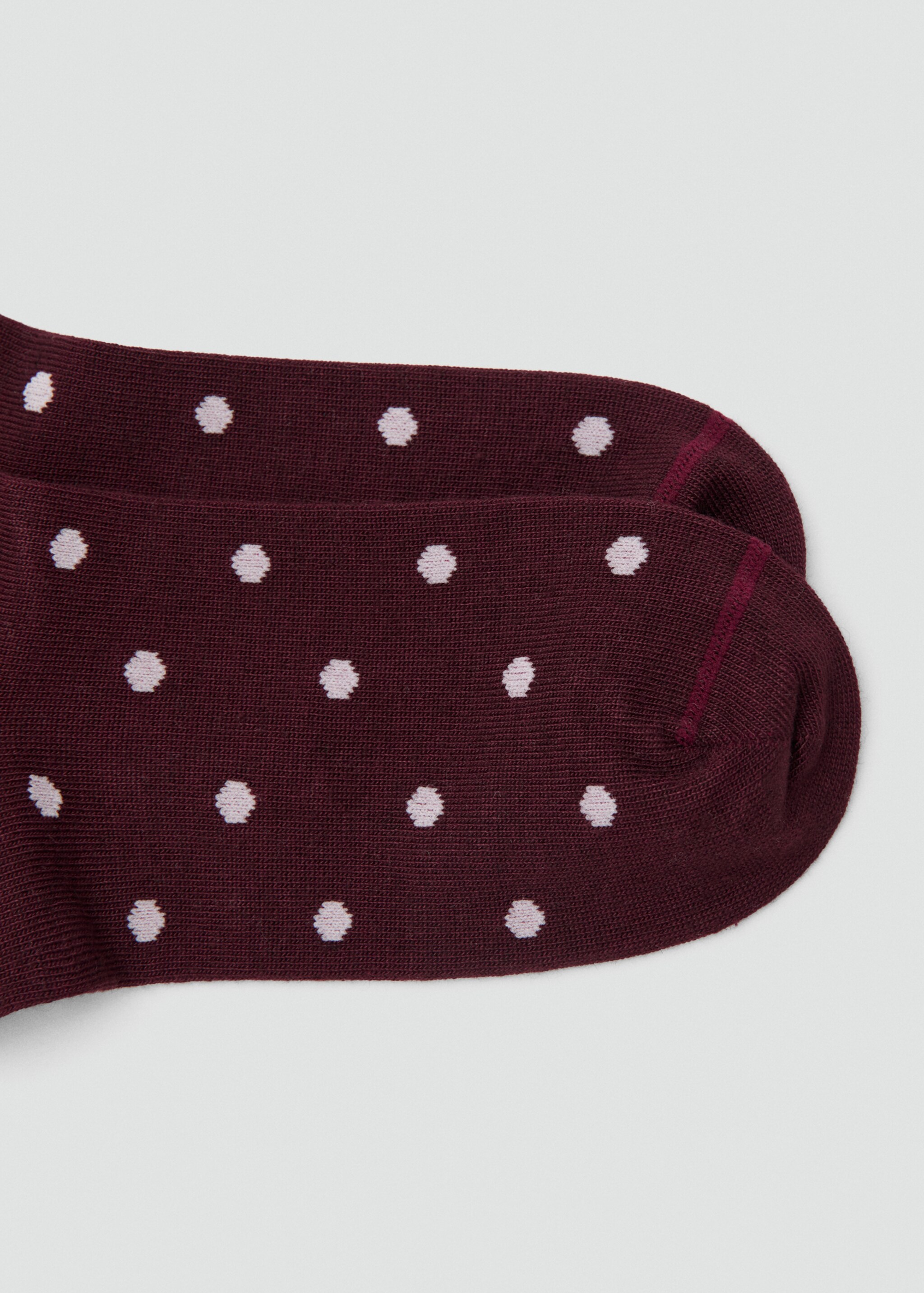 Polka dot socks - Details of the article 1, Burgundy. Ref: 27074789-00.